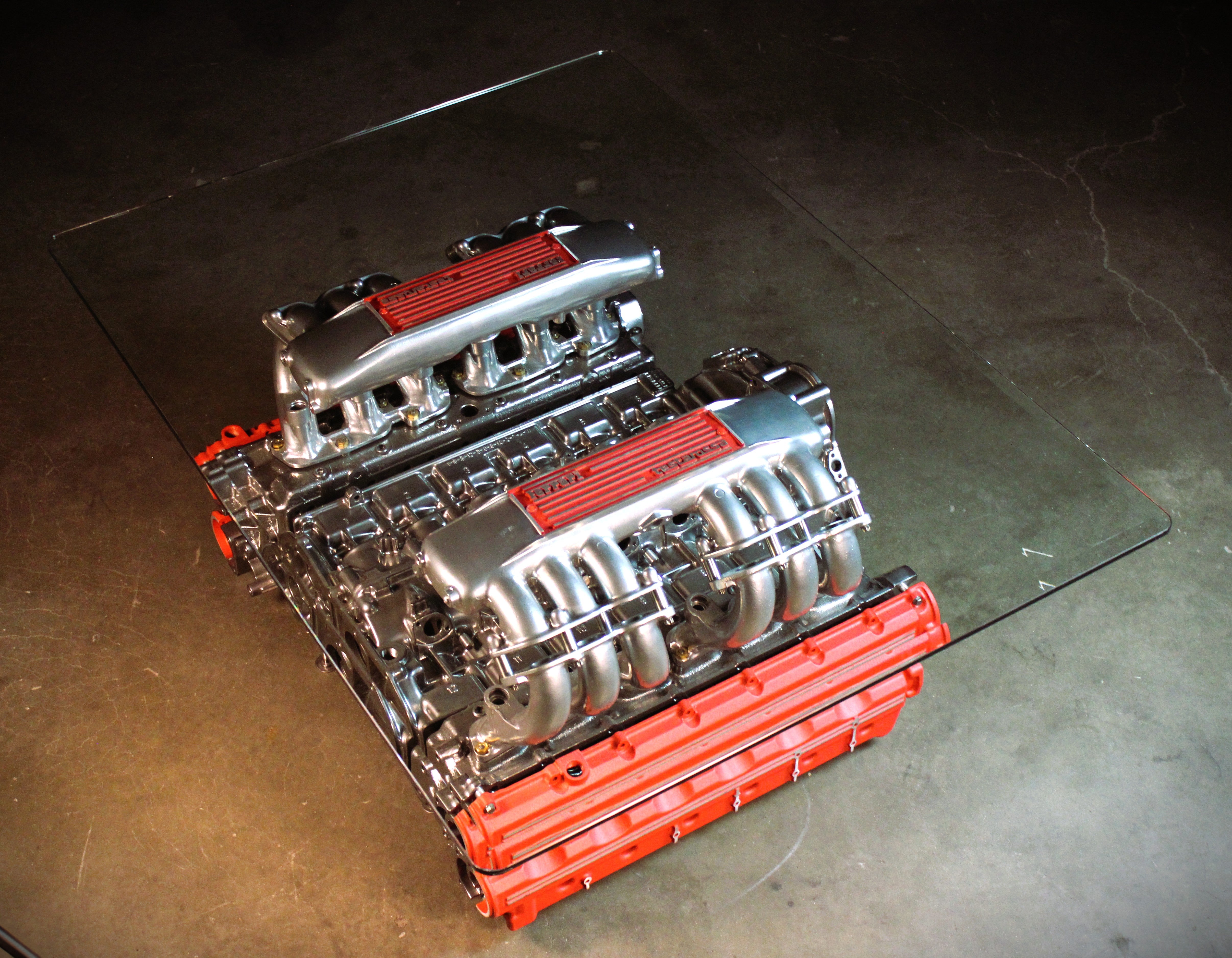Cuore Aperto — Ferrari Testarossa Flat-12 Sculptural Table
