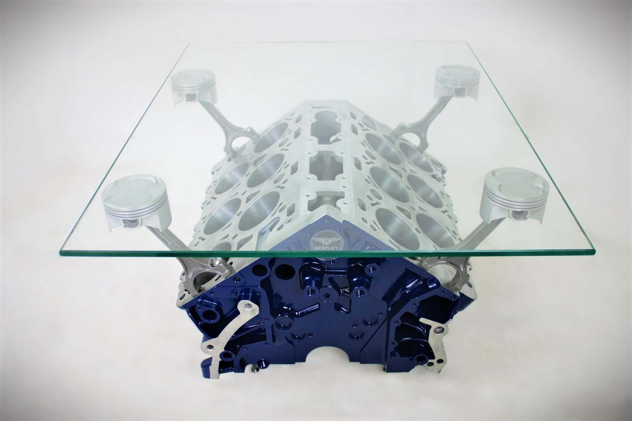 Bentley Engine Block Coffee Table - Genuine Bentley W12 Motor, Man Cave Furniture - Ben's Auto Decor