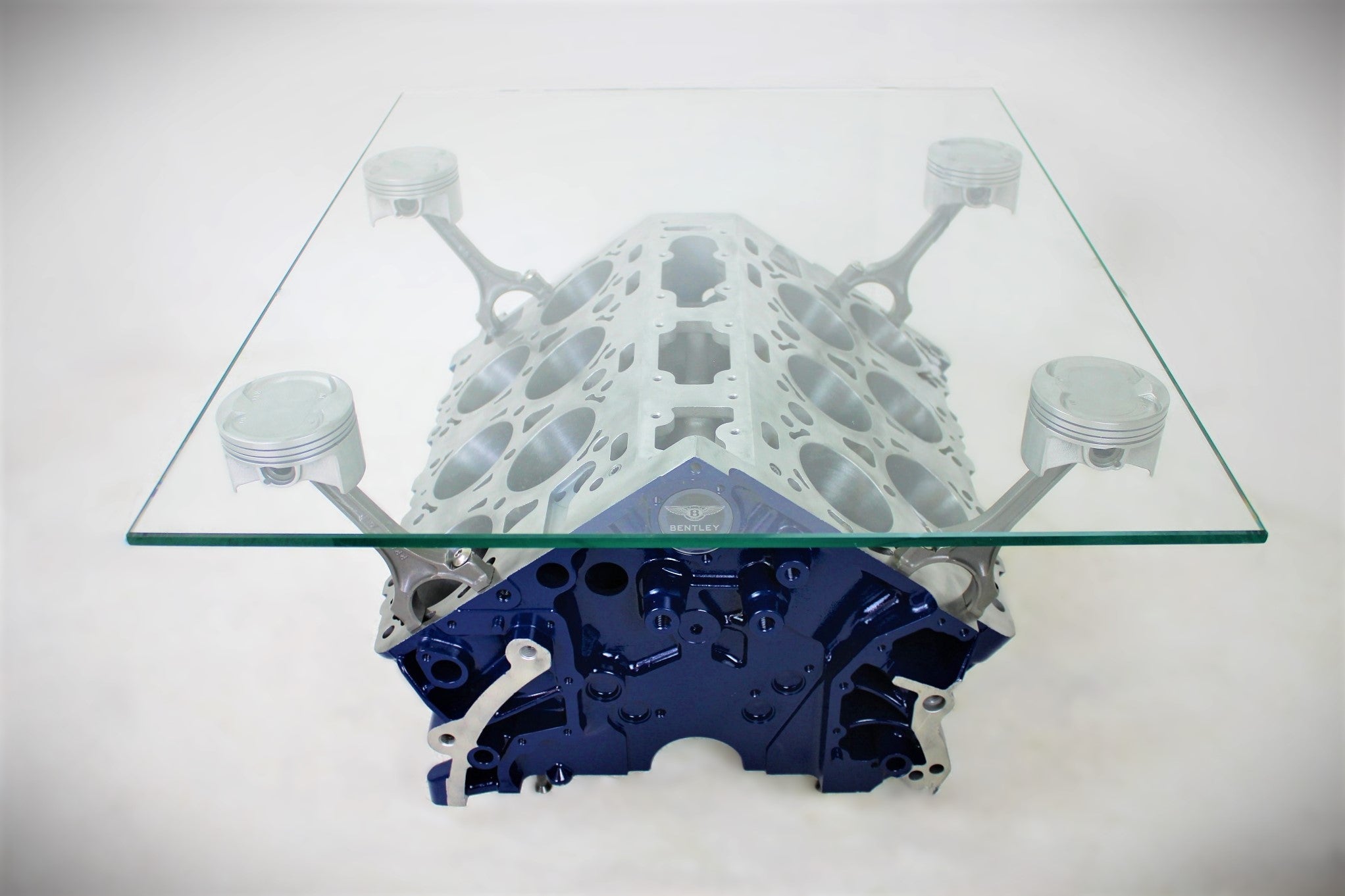 Bentley Engine Block Coffee Table - Genuine Bentley W12 Motor, Man Cave Furniture - Ben's Auto Decor