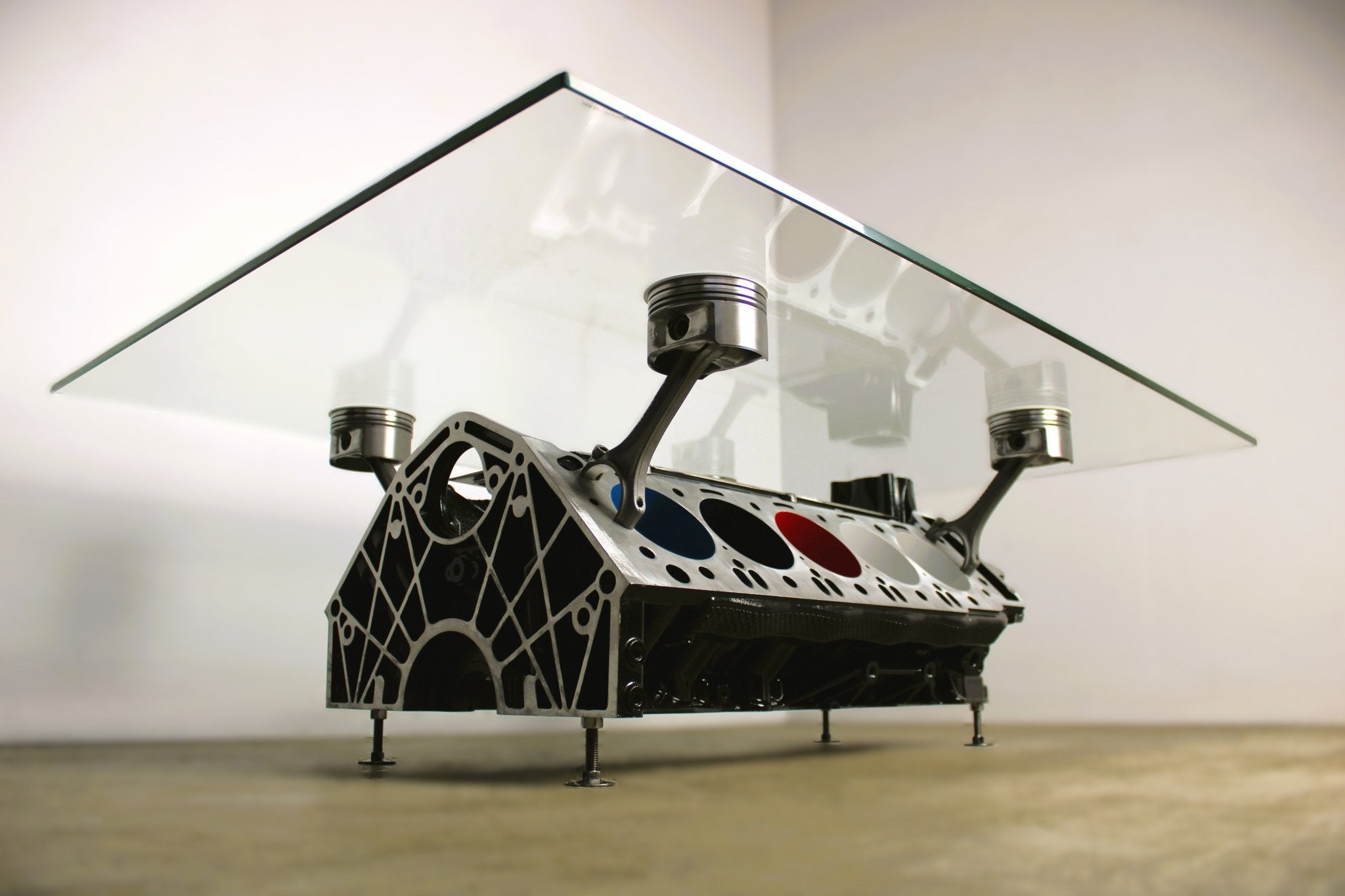 BMW M Series V10 Engine Block Coffee Table - BMW M - Power Color Scheme, Man Cave Furniture - Ben's Auto Decor