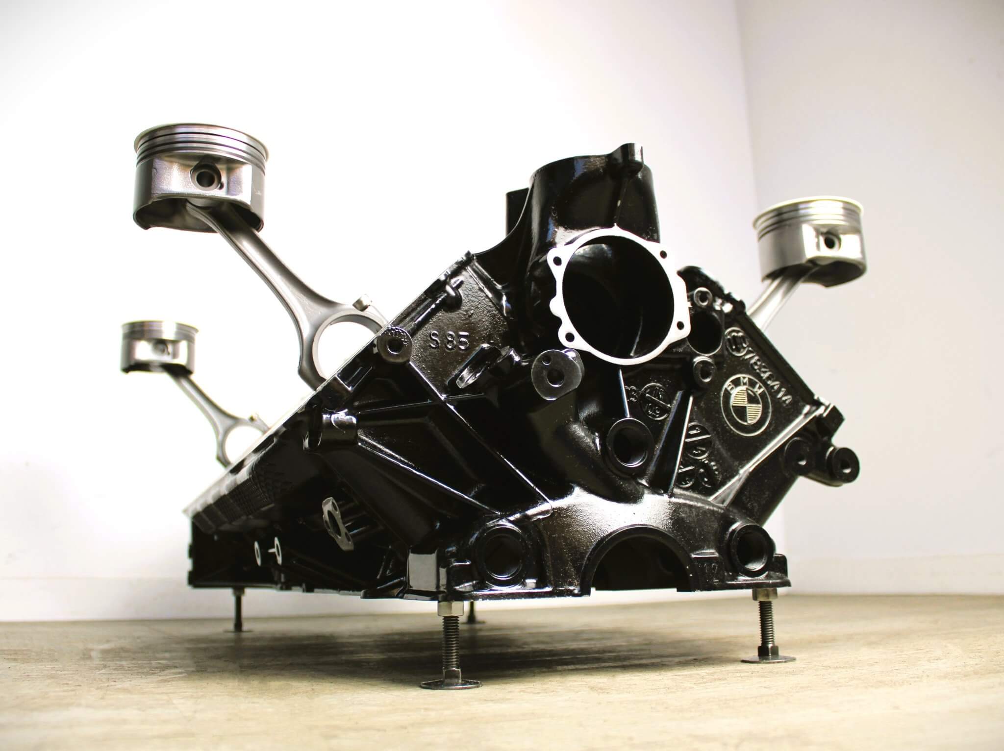 BMW M Series V10 Engine Block Coffee Table - BMW M - Power Color Scheme, Man Cave Furniture - Ben's Auto Decor