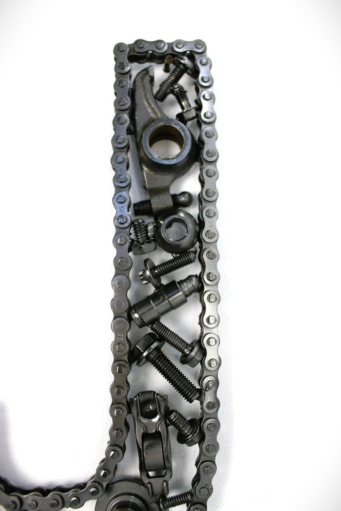 Car Part Letter J - Repurposed Art, Custom Metal Sign, Gift for Him - Ben's Auto Decor