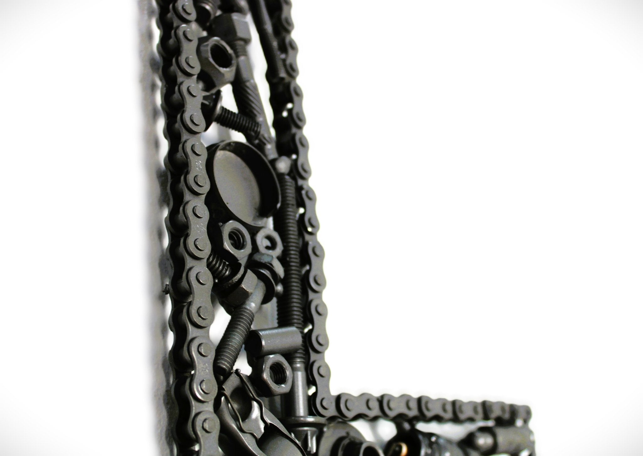 Car Part Letter L - Man Cave Wall Art, Steampunk Metal Last Name Sign - Ben's Auto Decor