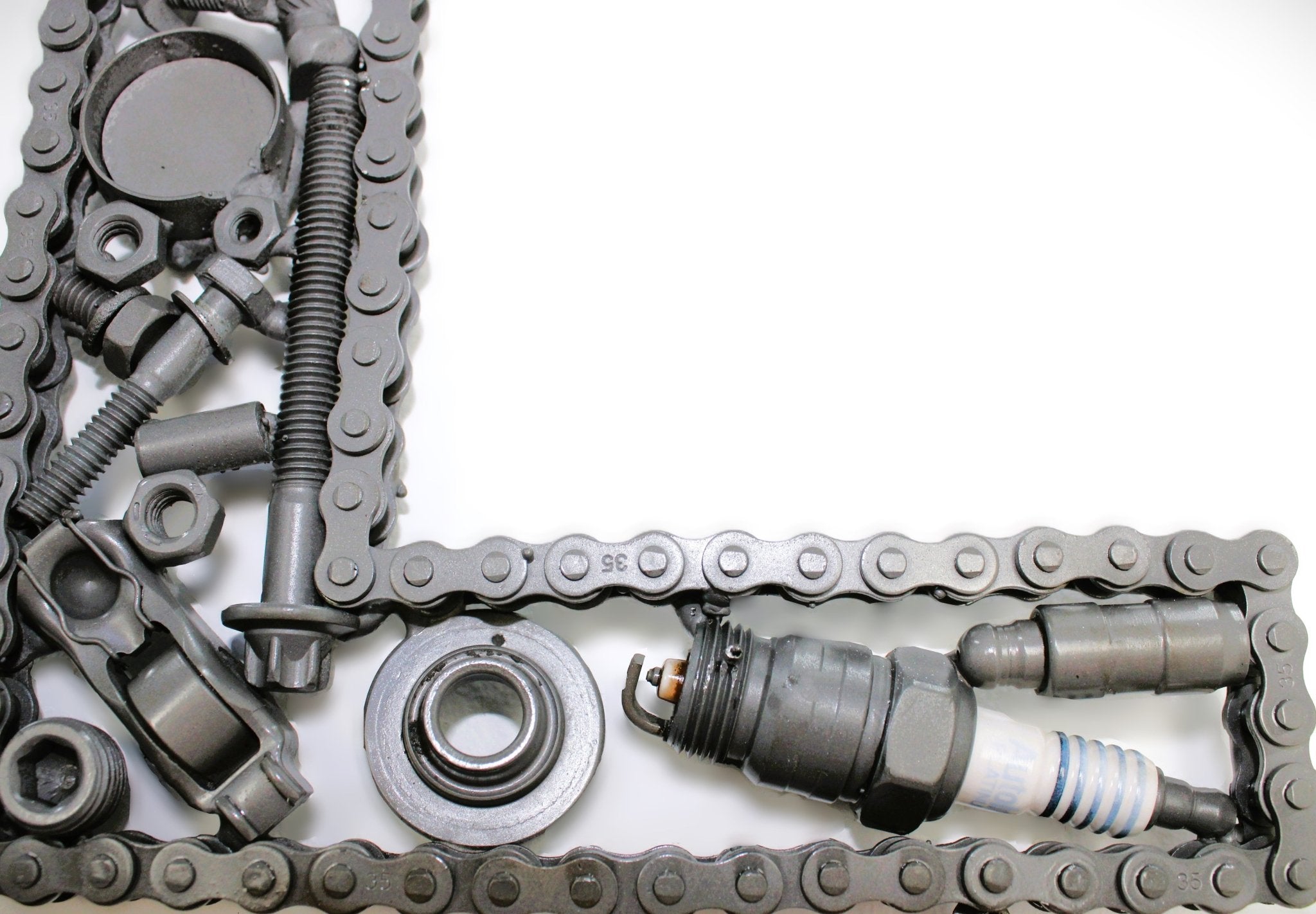 Car Part Letter L - Man Cave Wall Art, Steampunk Metal Last Name Sign - Ben's Auto Decor