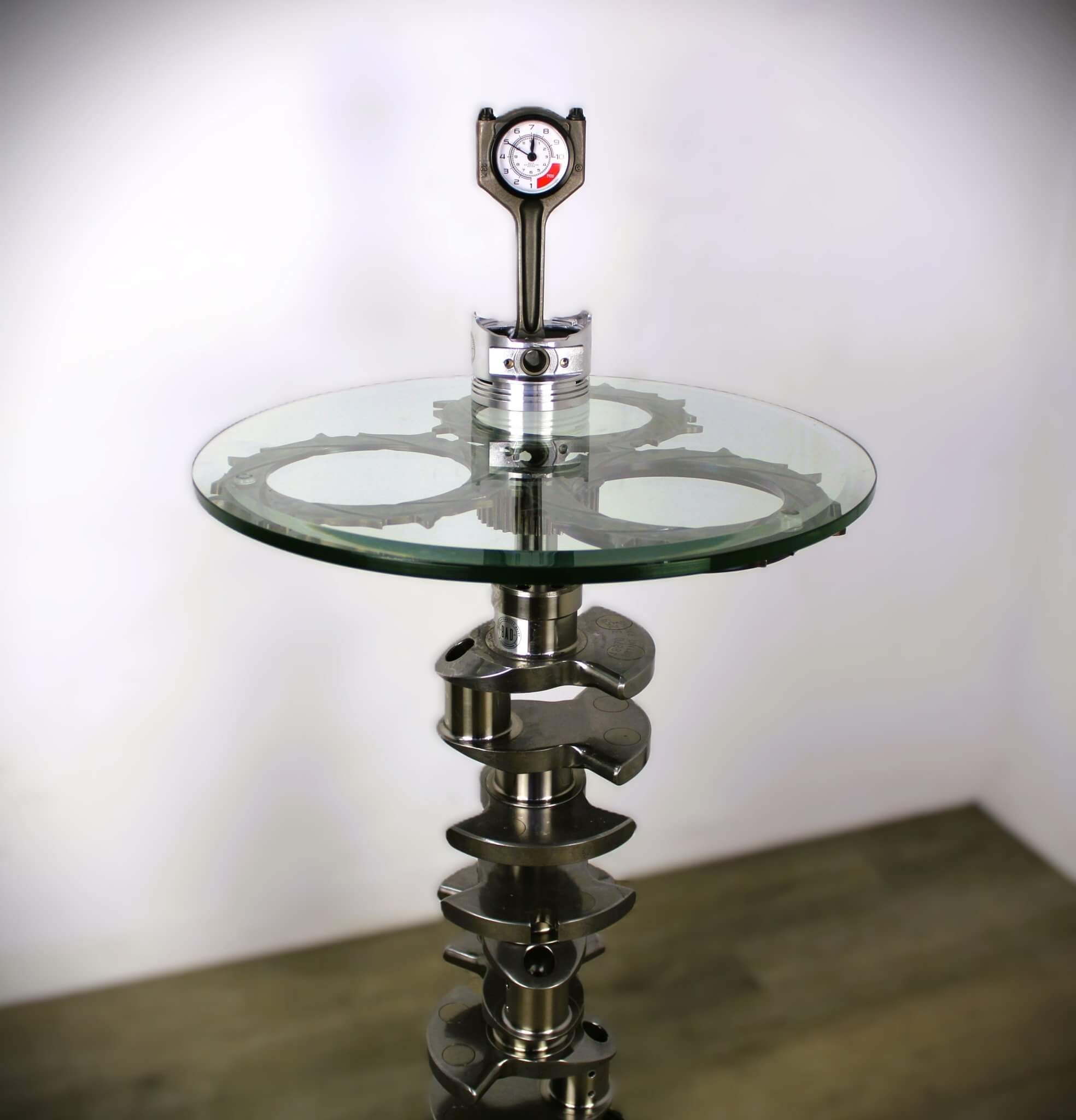 Crankshaft Table - Automotive Decor, Man Cave Furniture, Steampunk Decor, Round Table - Ben's Auto Decor