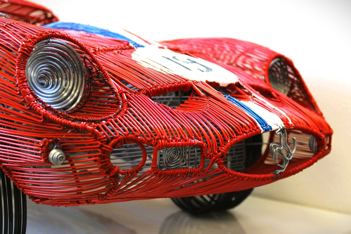 Ferrari 250 GTO No. 19 — Kinetic Wire Sculpture - Ben's Auto Decor