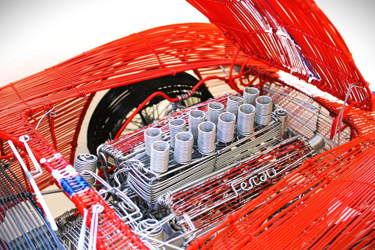 Ferrari 250 GTO No. 19 — Kinetic Wire Sculpture - Ben's Auto Decor