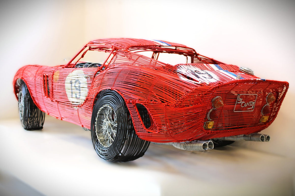 Ferrari 250 GTO No. 19 — Kinetic Wire Sculpture - Ben's Auto Decor