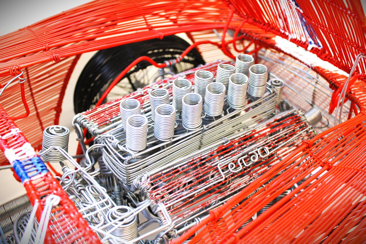 Ferrari 250 GTO No. 19 — Kinetic Wire Sculpture - Ben's Auto Decor