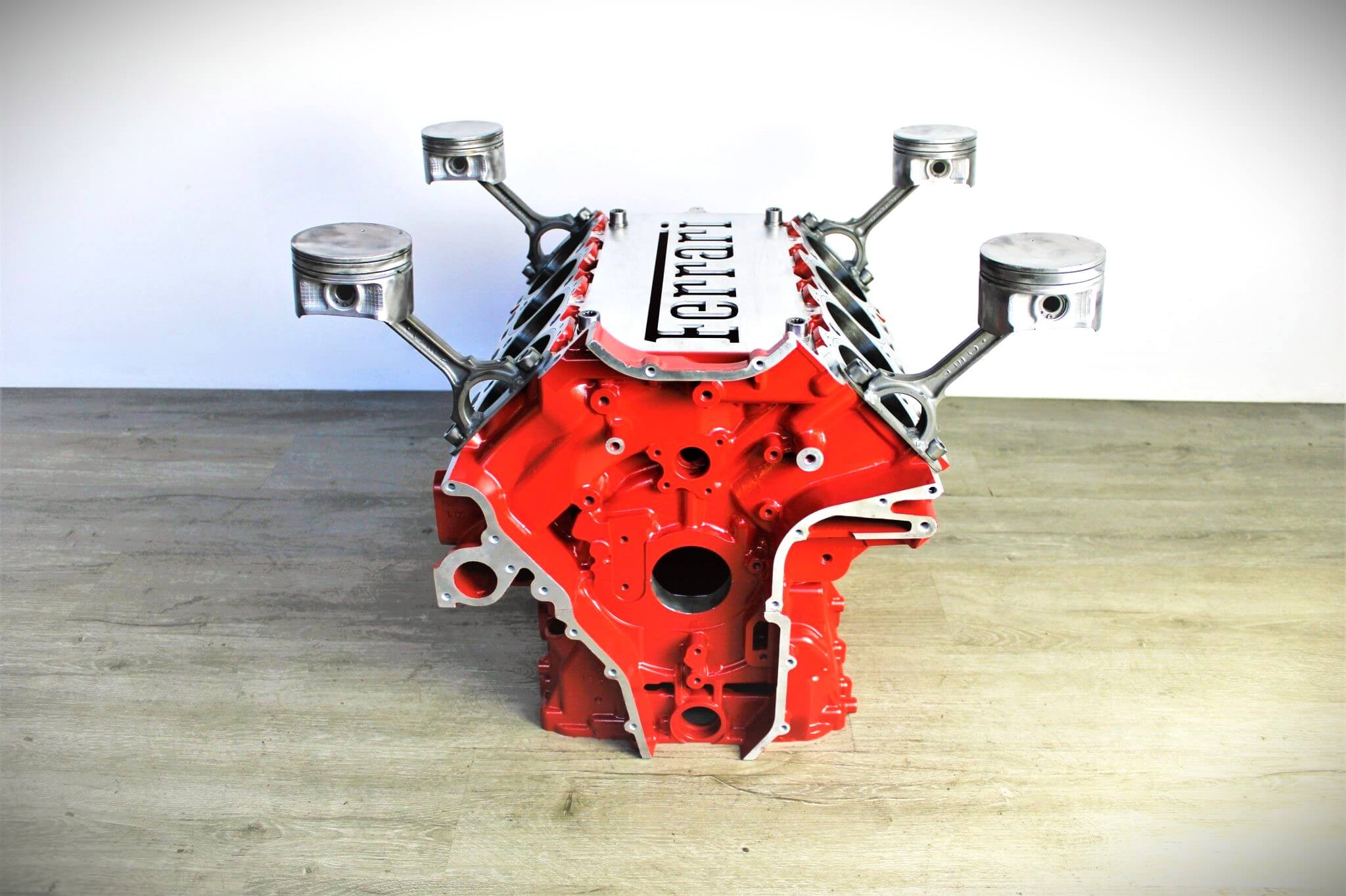 Ferrari Engine Block Coffee Table - Handcrafted Unique Automotive Decor, Man Cave Furniture - Ben's Auto Decor