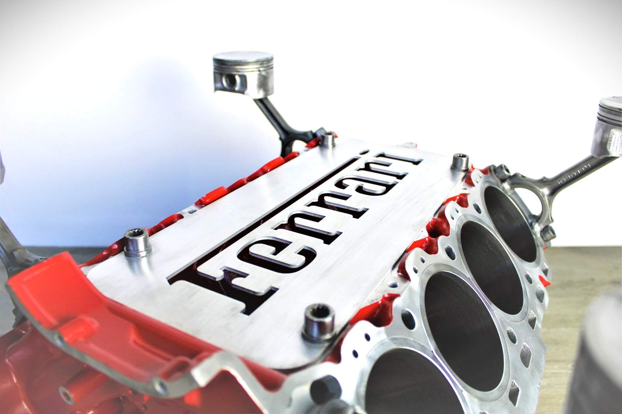 Ferrari Engine Block Coffee Table - Handcrafted Unique Automotive Decor, Man Cave Furniture - Ben's Auto Decor