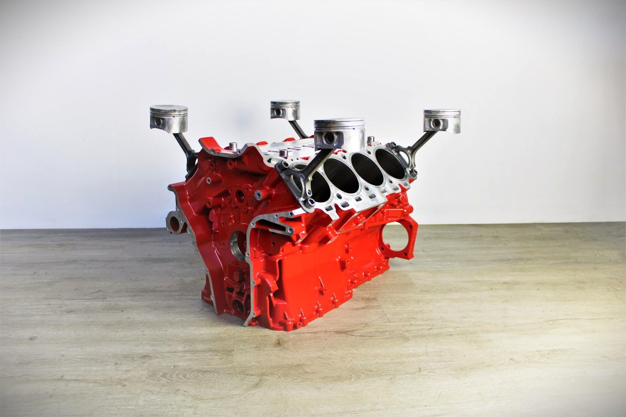 Ferrari Engine Block Coffee Table - Handcrafted Unique Automotive Decor, Man Cave Furniture - Ben's Auto Decor