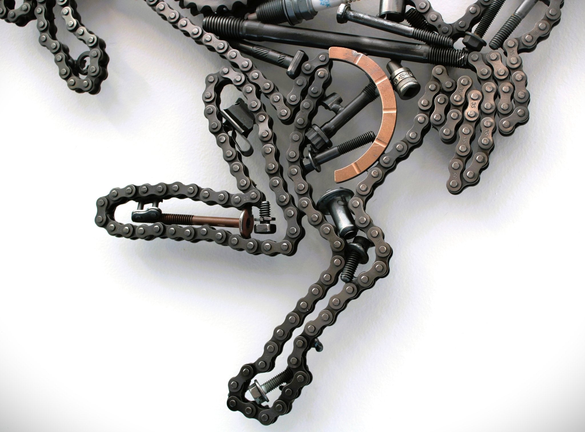 Ferrari Prancing Horse Metal Wall Art - Ferrari Automotive Decor, Unique Steampunk Wall Art - Ben's Auto Decor