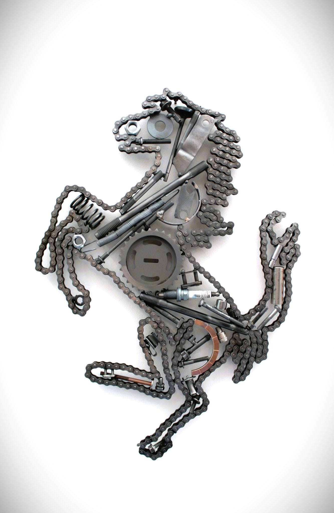 Ferrari Prancing Horse Metal Wall Art – Steampunk Decor