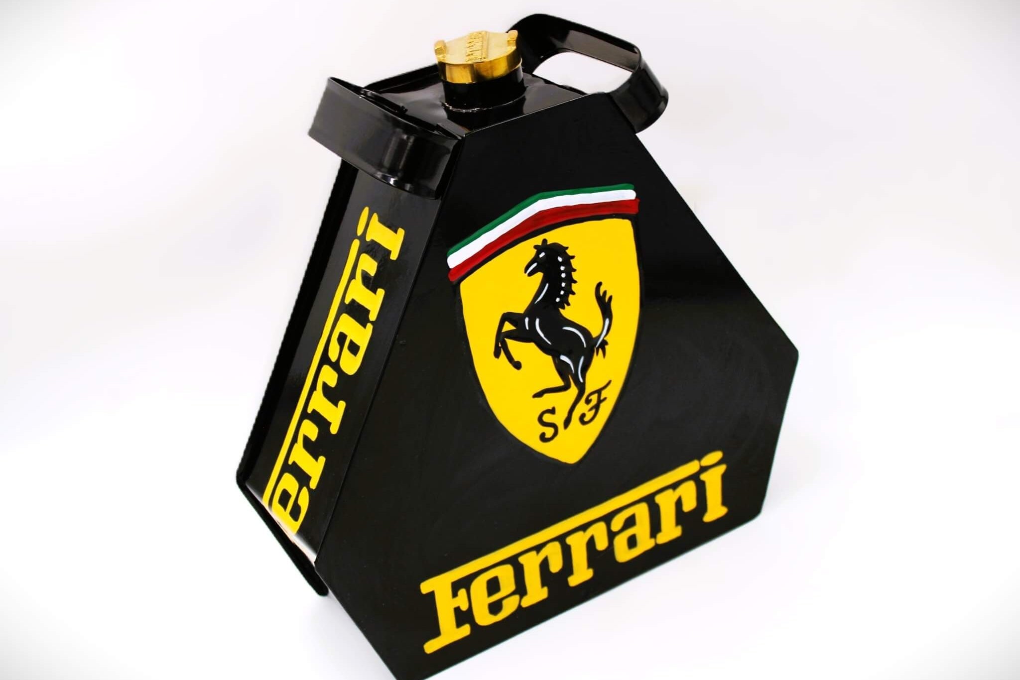 Ferrari Vintage Gas Can - Repurposed Decor, Ferrari Logo Art, Car Guy