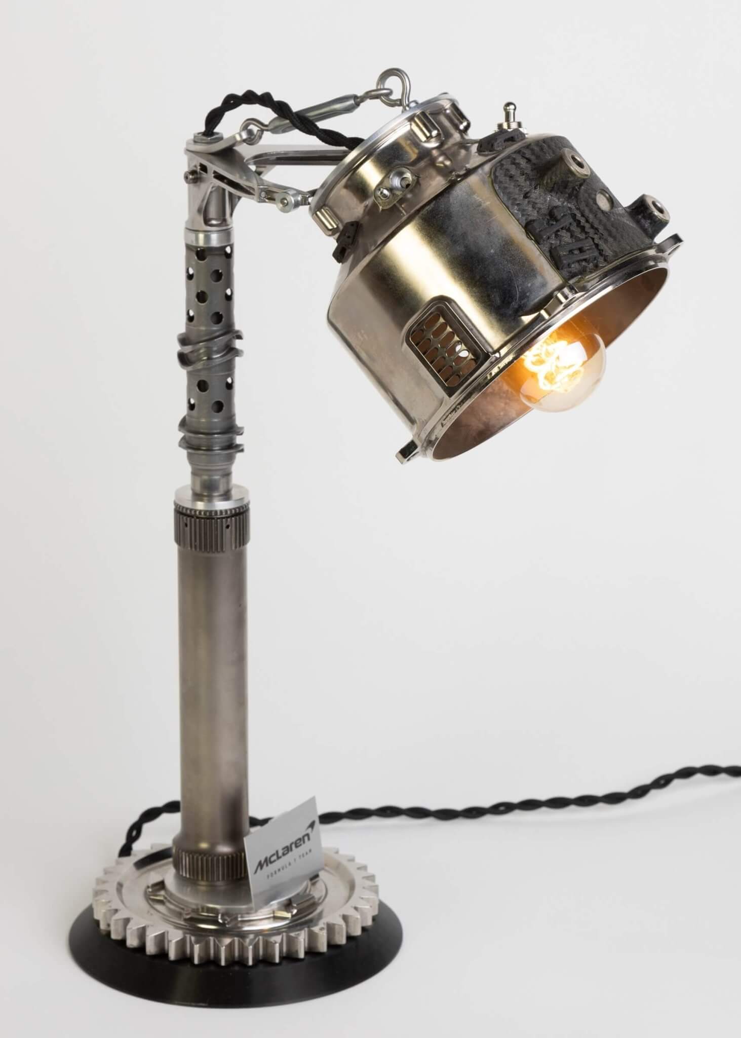Formula 1 Clutch Housing Lamp - Race Car Decor Made from Authentic McLaren Engine Components - Ben's Auto Decor