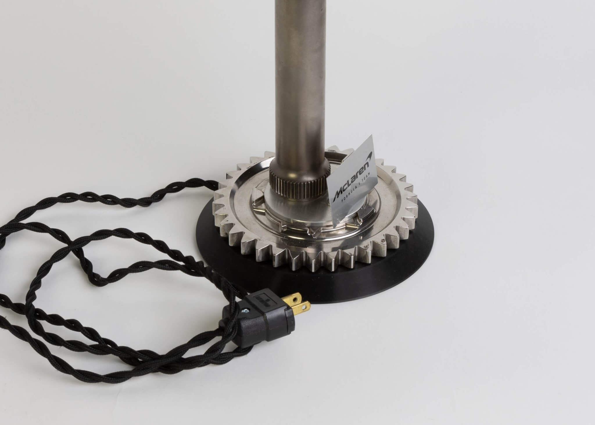 Formula 1 Clutch Housing Lamp - Race Car Decor Made from Authentic McLaren Engine Components - Ben's Auto Decor