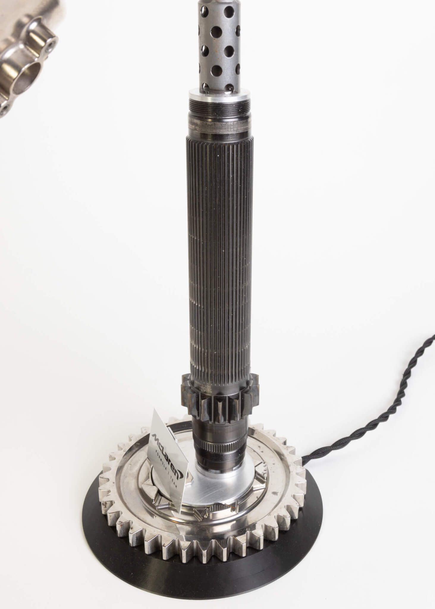 Formula 1 Clutch Housing Lamp - Race Car Decor Made from Authentic McLaren Engine Components - Ben's Auto Decor