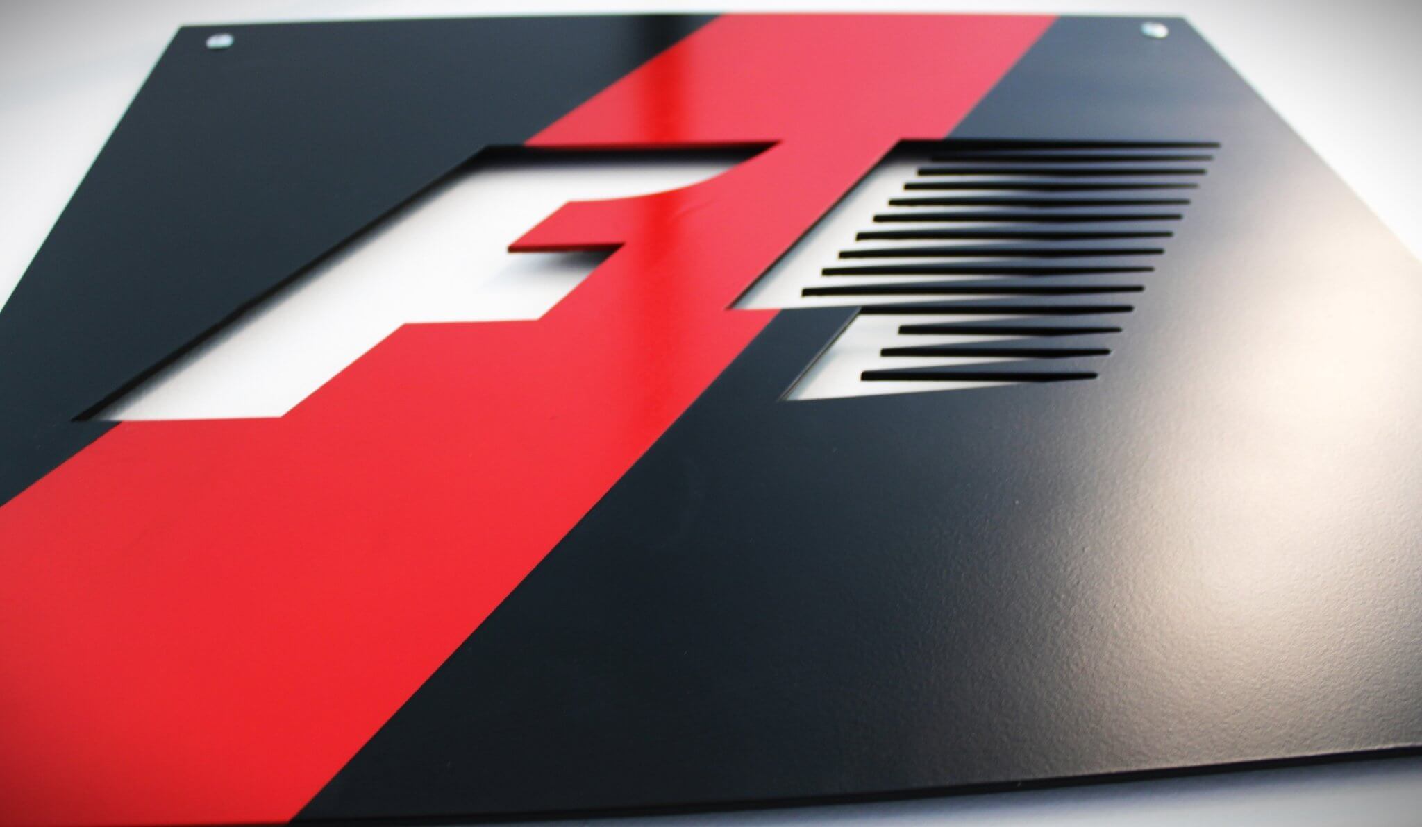 Formula 1 Metal Wall Art Sign - Classic F1 Black and Red, Ready to Hang, Racecar Enthusiast Decor - Ben's Auto Decor