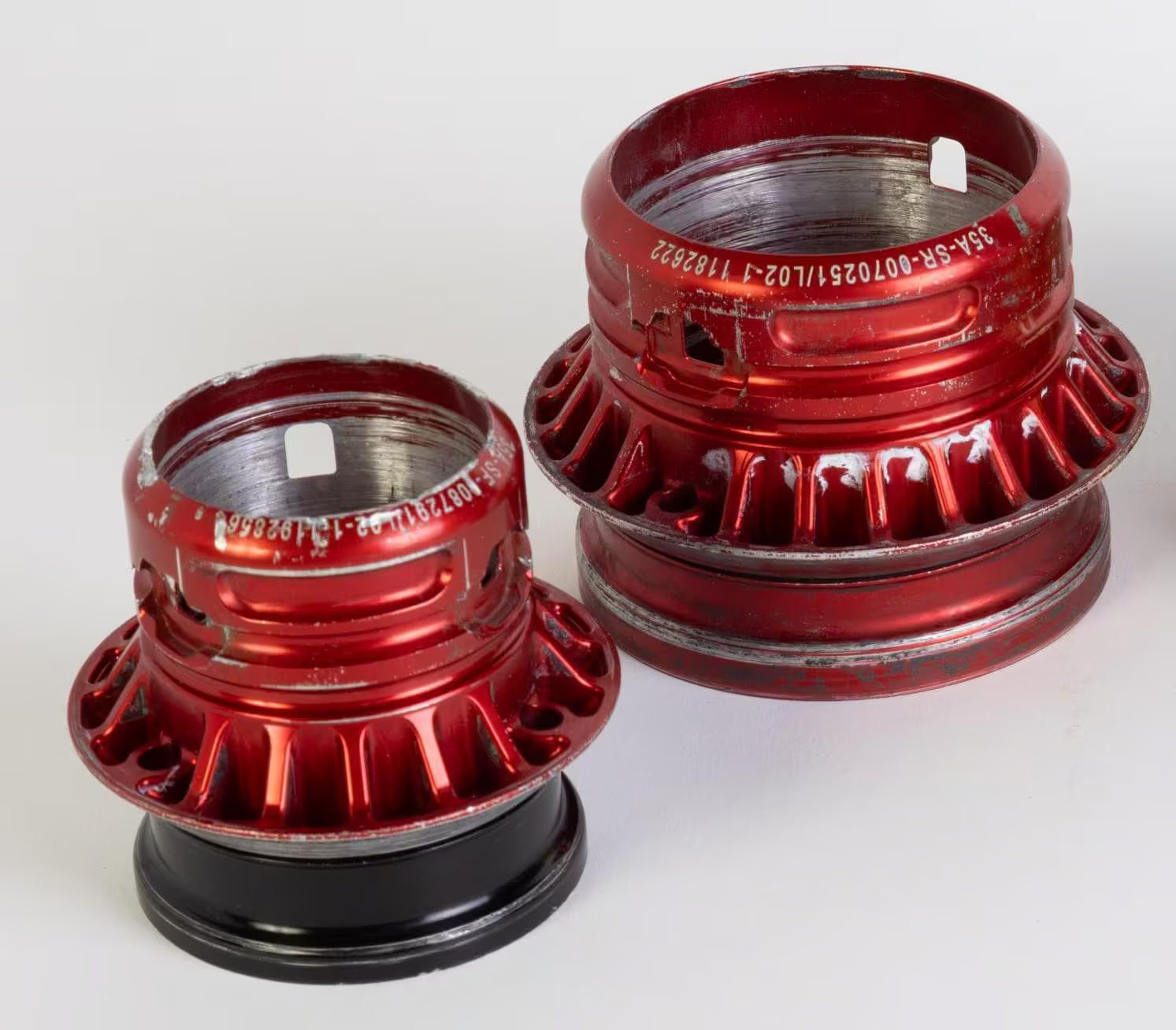 McLaren F1 Rear Wheel Nut Pen Holders - Red Formula One Desk Decor with F1 Logo Displayed - Ben's Auto Decor