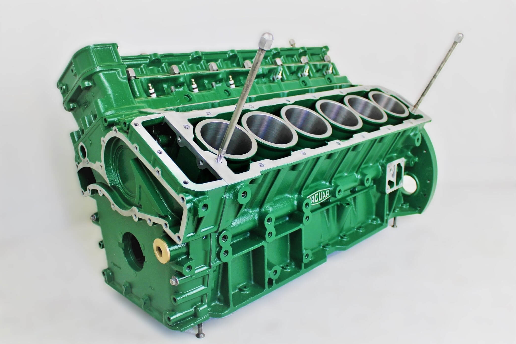 Jaguar V12 Engine Block Coffee Table - British Racing Green Finish, Man Cave Furniture - Ben's Auto Decor