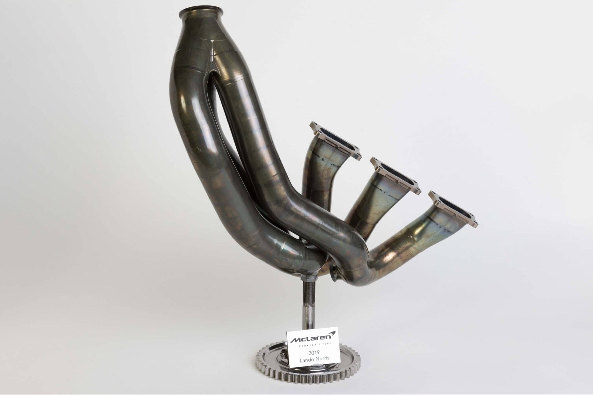 McLaren F1 Sculpture from Genuine Exhaust Manifold - Lando Norris 2019 V6 Patina Car Parts - Ben's Auto Decor