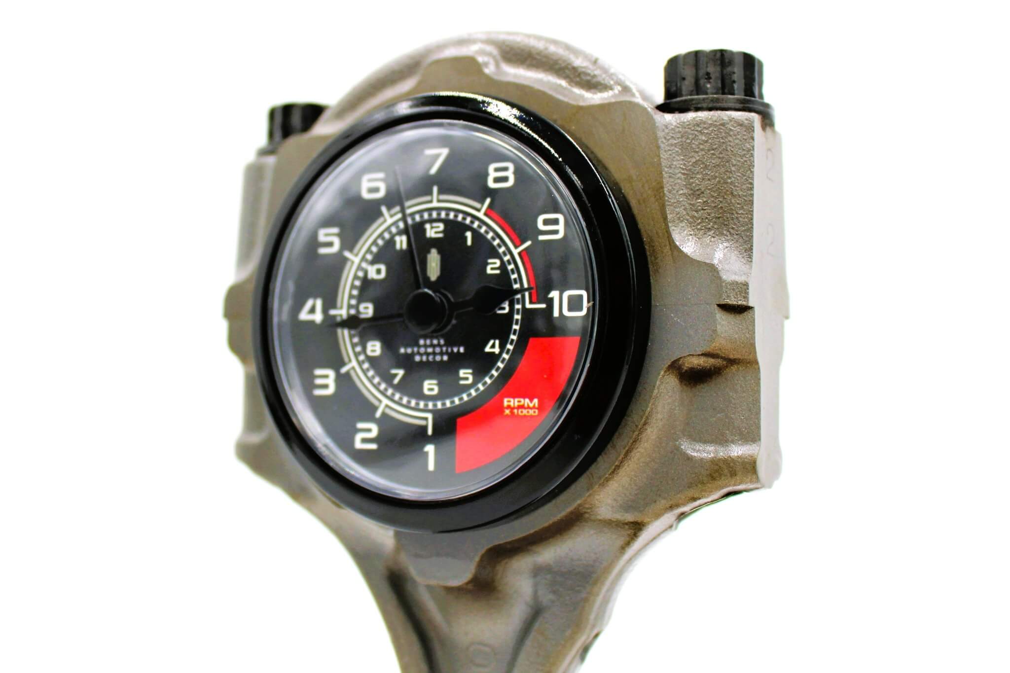 Piston Clock with RPM Gauge Clock Face - Car Part Steampunk Clock, Unique Automotive Decor - Ben's Auto Decor