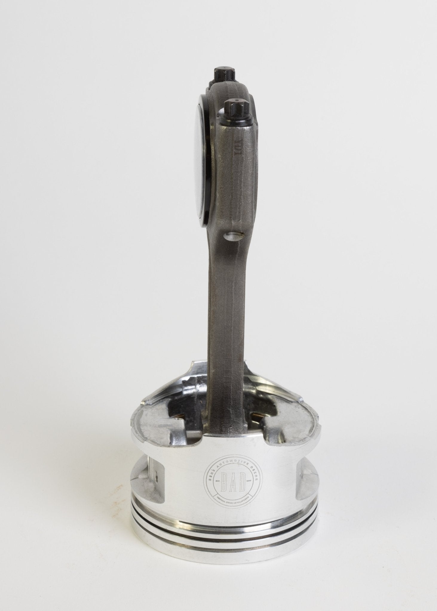 Piston Clock with White RPM Gauge Face - Unique Car Enthusiast Gift, Steampunk Clock for Gearheads, Automotive Decor - Ben's Auto Decor