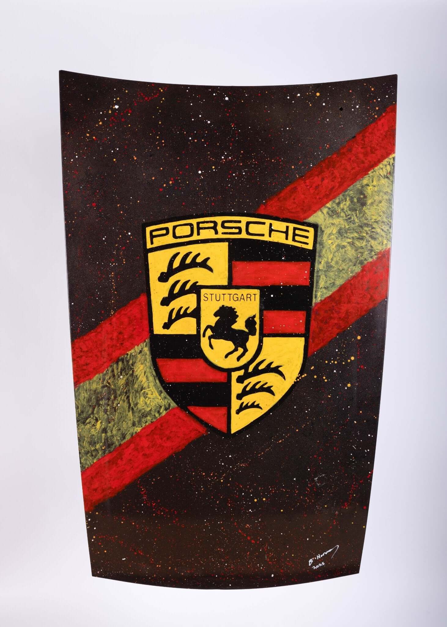Porsche 944 Hood Wall Art - Hand Painted, Automotive Shop Decor, Original Design - Ben's Auto Decor