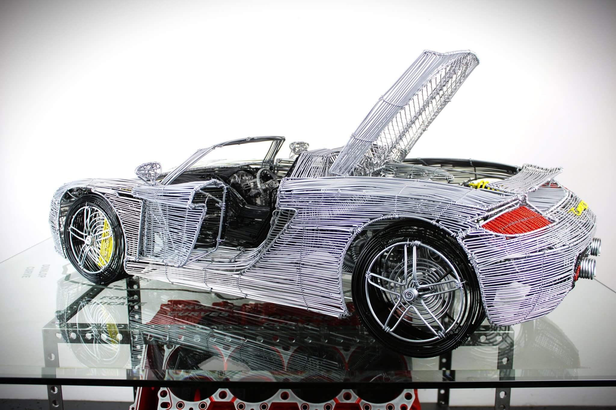 Porsche Carrera GT Wire Car Model - Handcrafted Car Enthusiast Decor, One - Of - A - Kind Masterpiece, Showroom Collectible, Limited Edition - Ben's Auto Decor