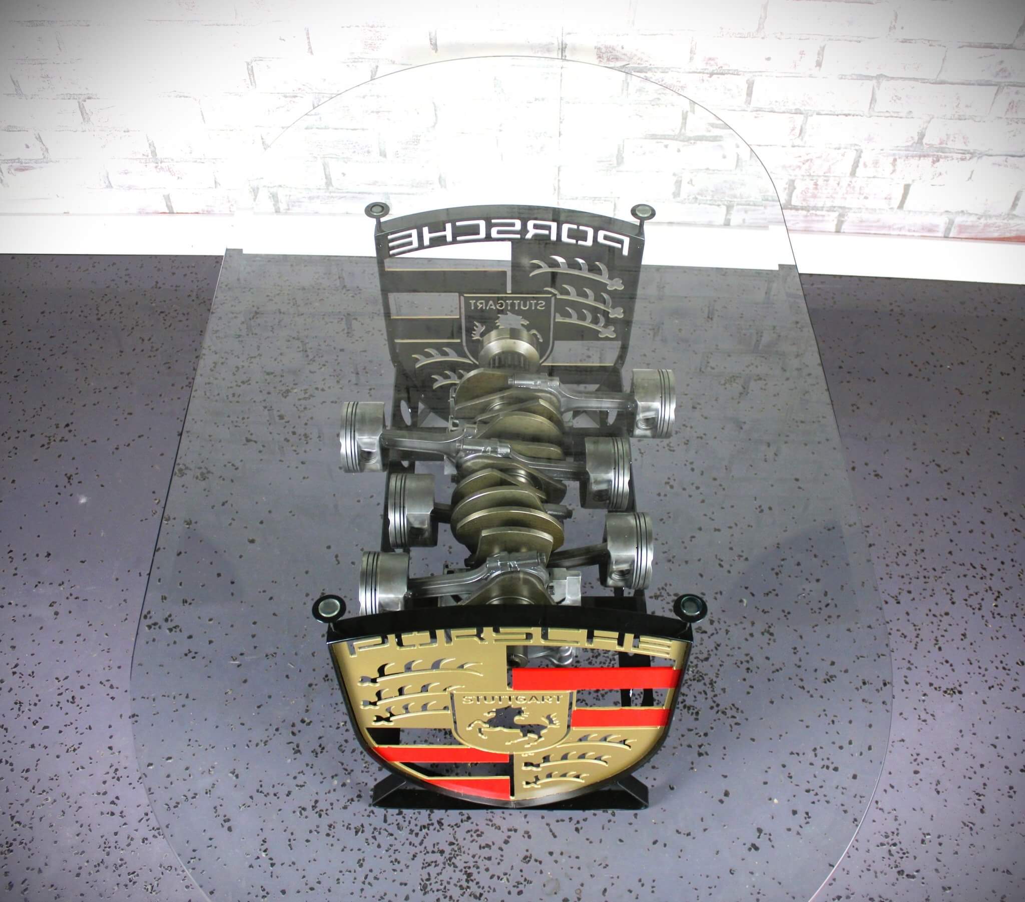Porsche Flat - 6 Crankshaft Engine Coffee Table - Automotive Decor, Unique Man Cave Furniture - Ben's Auto Decor