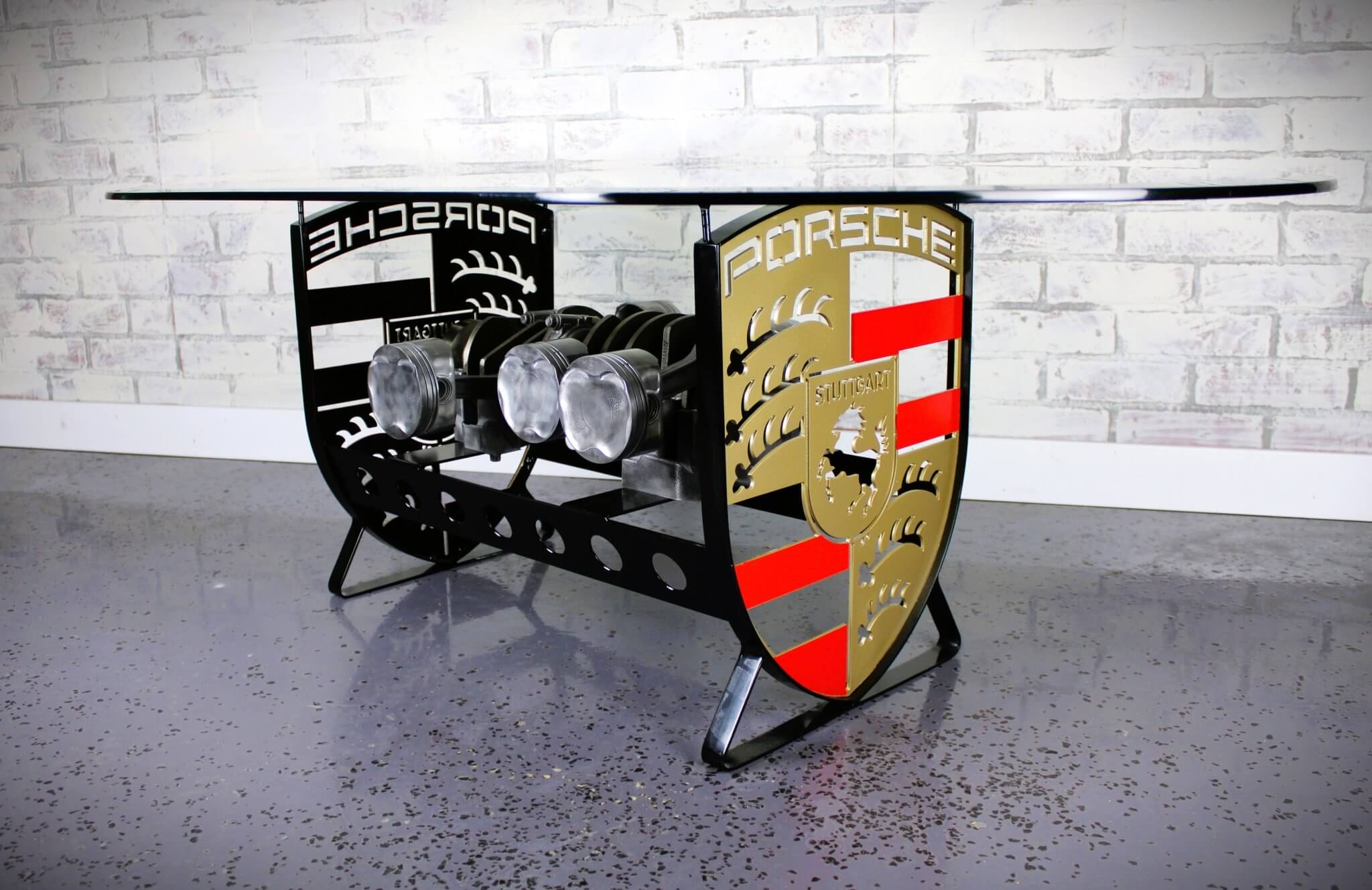 Porsche Flat - 6 Crankshaft Engine Coffee Table - Automotive Decor, Unique Man Cave Furniture - Ben's Auto Decor
