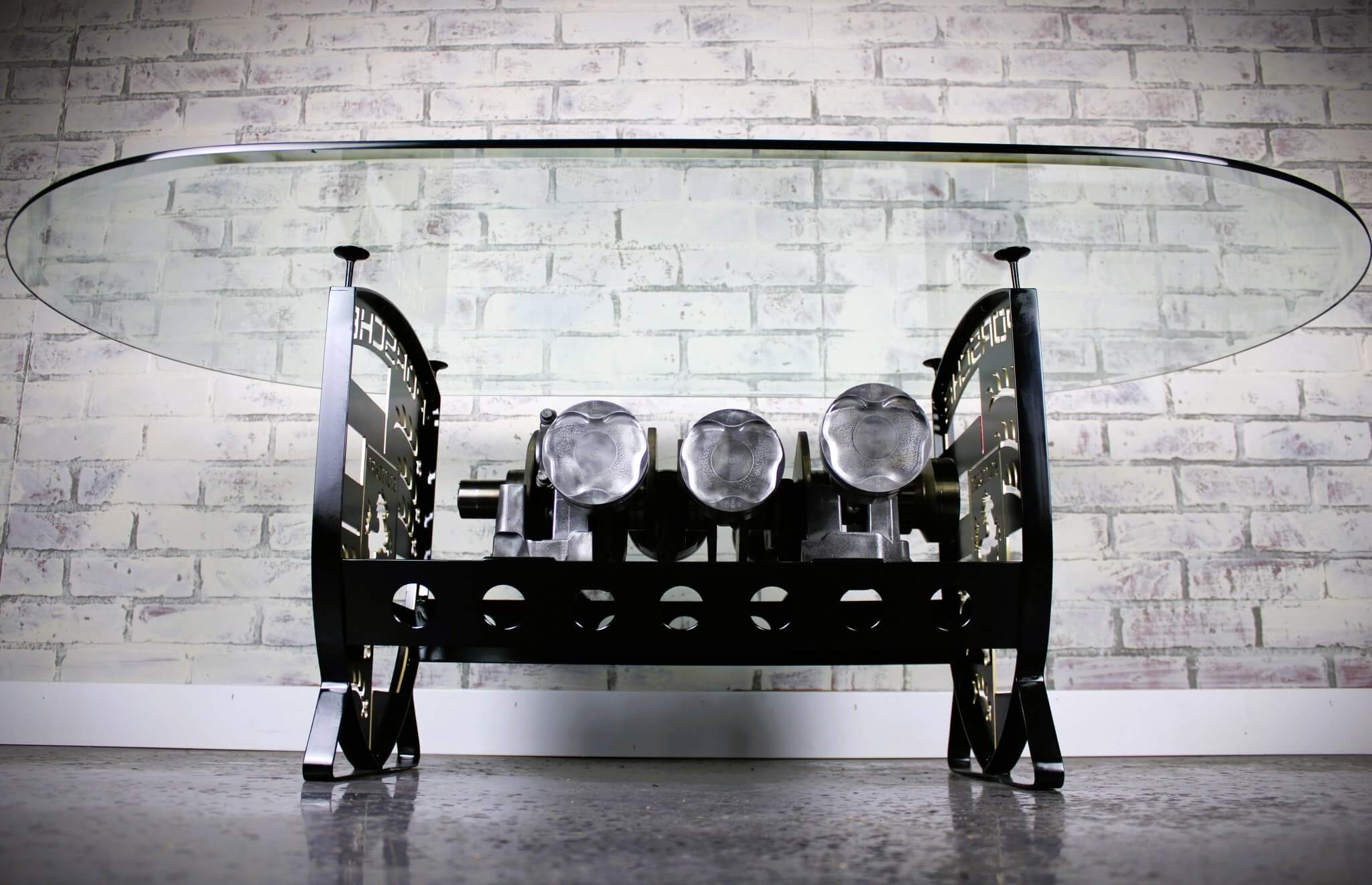Porsche Flat - 6 Crankshaft Engine Coffee Table - Automotive Decor, Unique Man Cave Furniture - Ben's Auto Decor