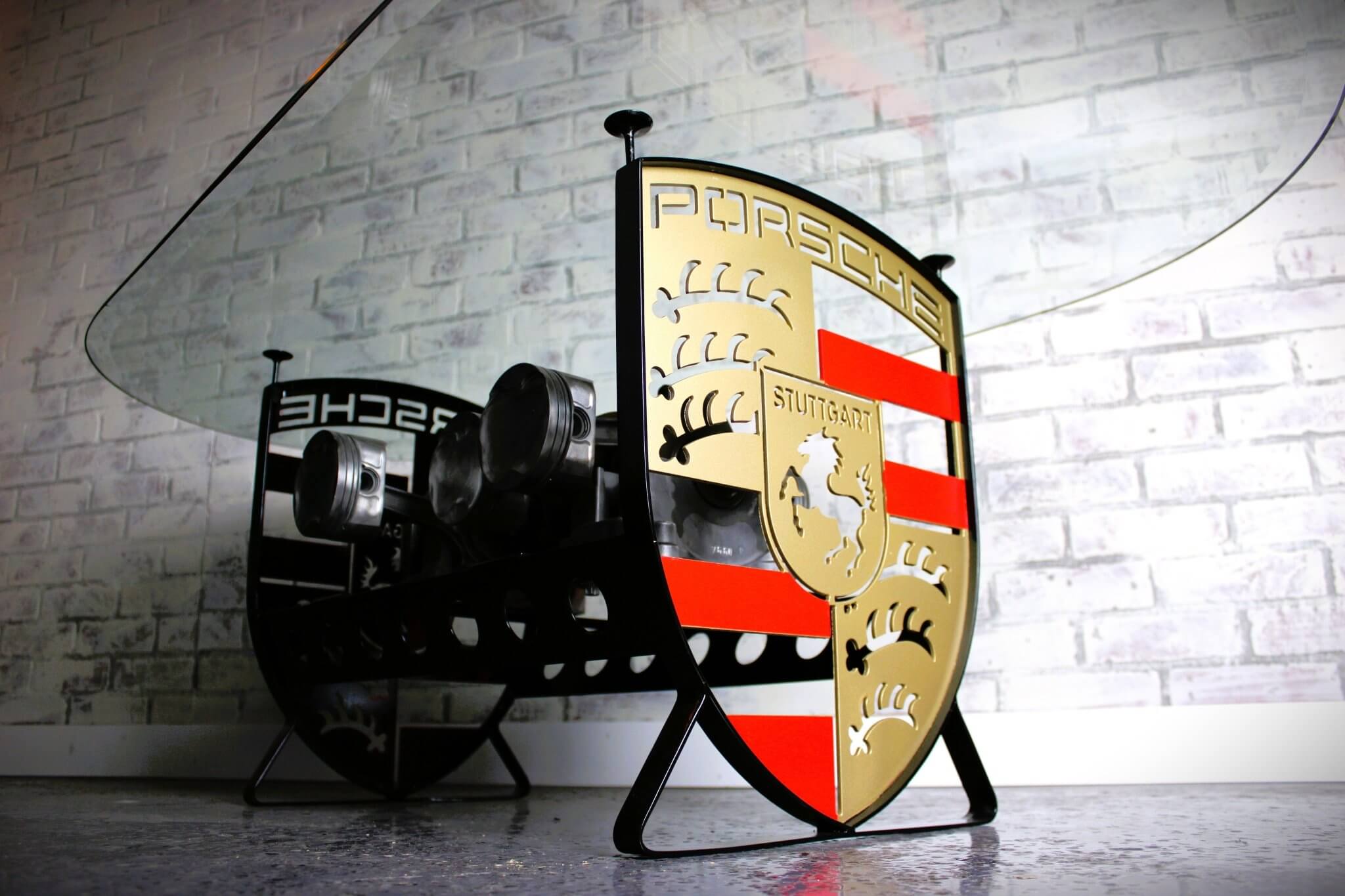 Porsche Flat - 6 Crankshaft Engine Coffee Table - Automotive Decor, Unique Man Cave Furniture - Ben's Auto Decor