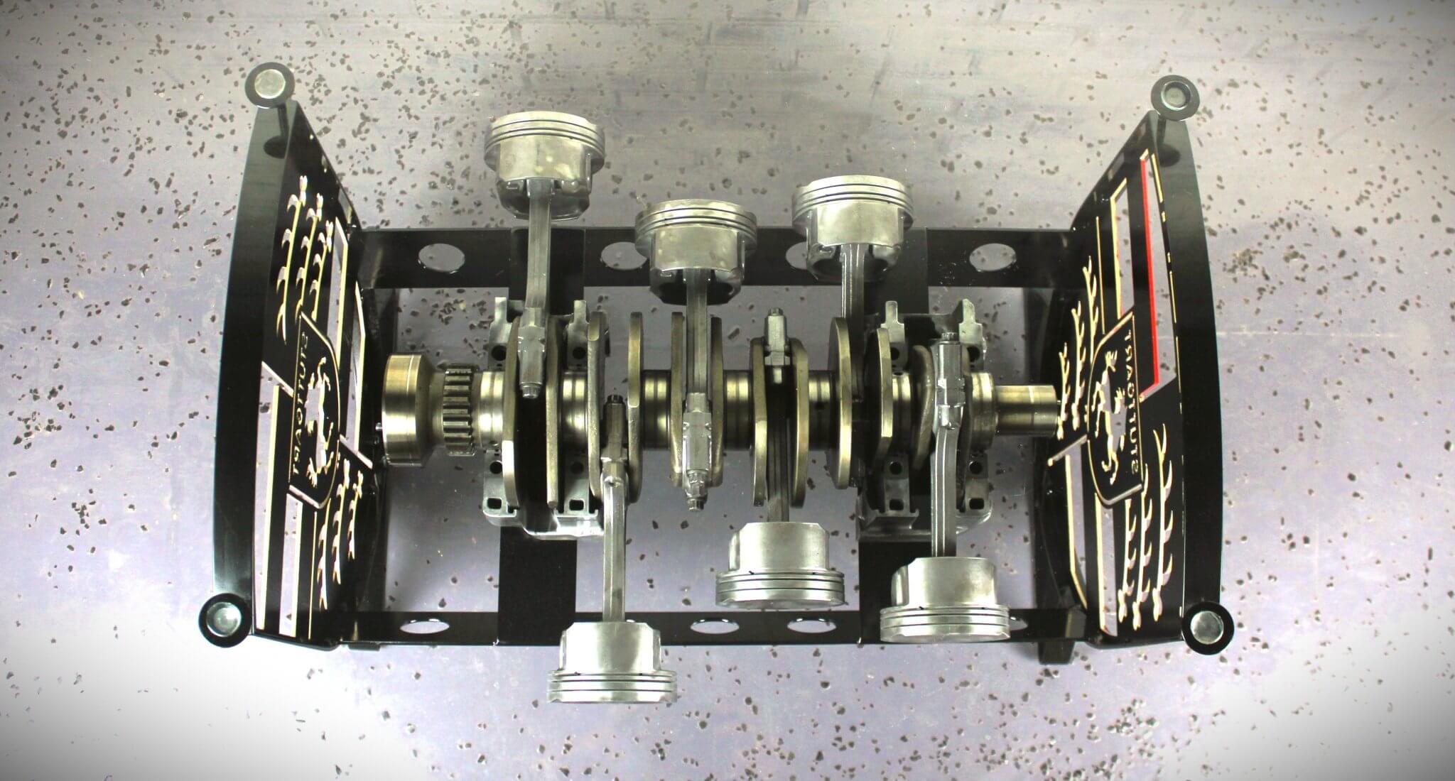Porsche Flat - 6 Crankshaft Engine Coffee Table - Automotive Decor, Unique Man Cave Furniture - Ben's Auto Decor
