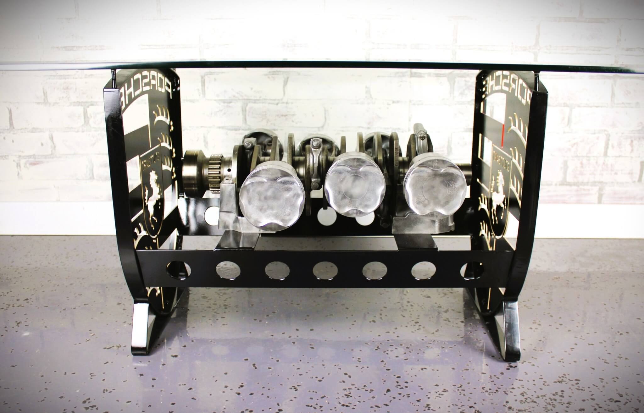 Porsche Flat - 6 Crankshaft Engine Coffee Table - Automotive Decor, Unique Man Cave Furniture - Ben's Auto Decor