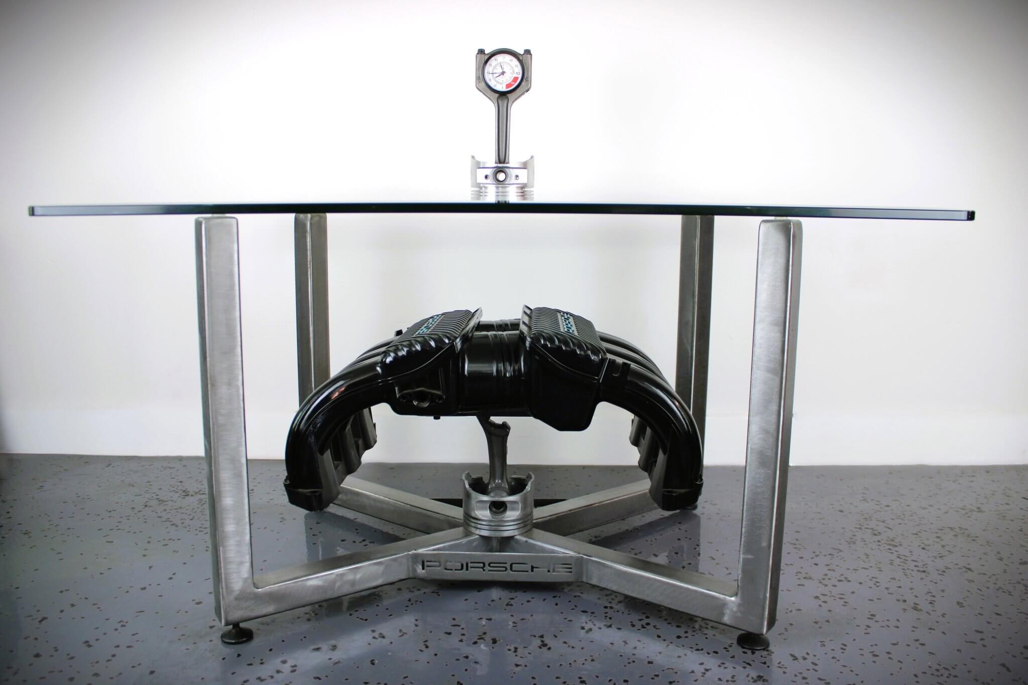 Porsche Intake Manifold Coffee Table - Unique Coffee Table, Automotive Decor, Modern Coffee Table - Ben's Auto Decor