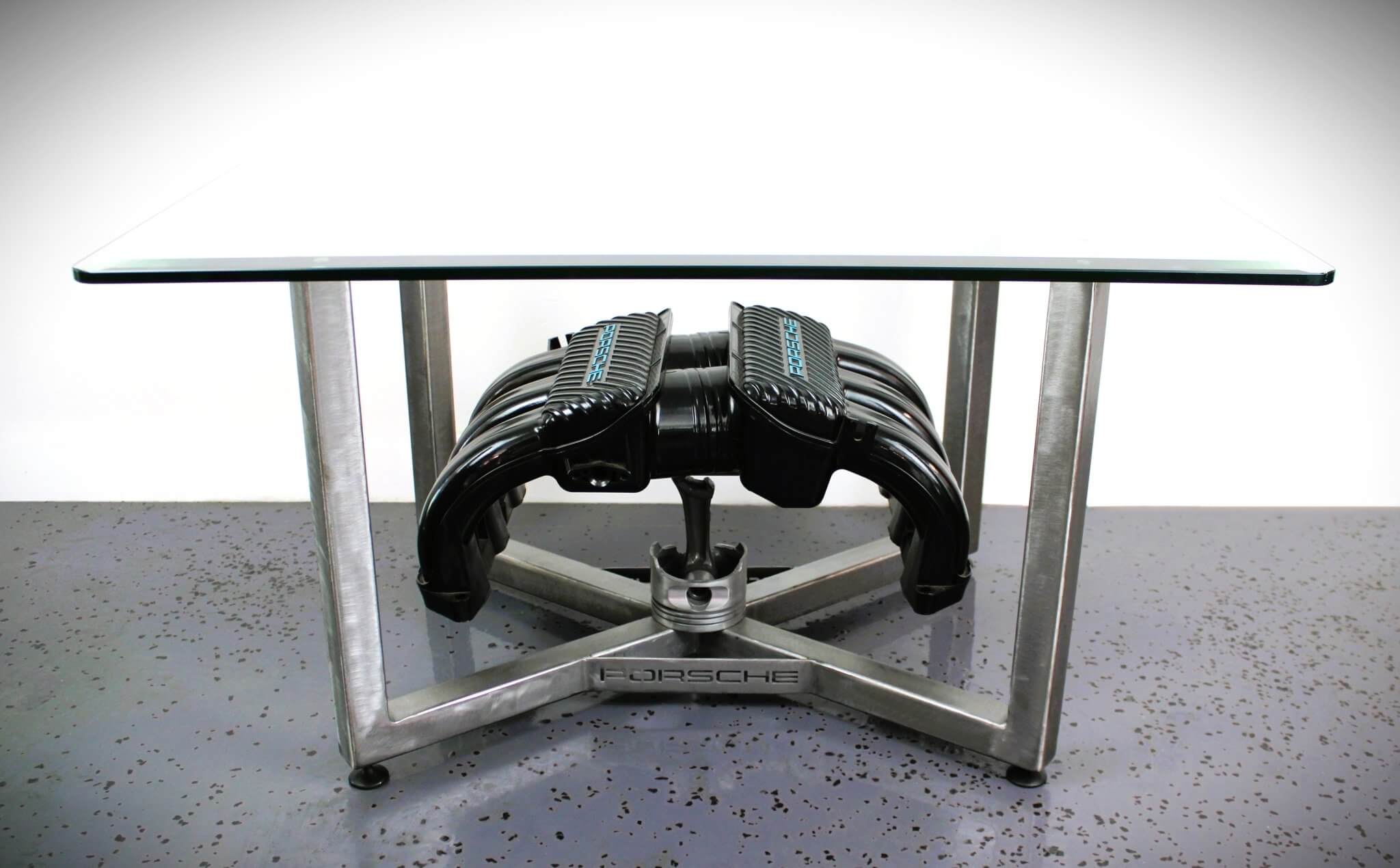 Porsche Intake Manifold Coffee Table - Unique Coffee Table, Automotive Decor, Modern Coffee Table - Ben's Auto Decor