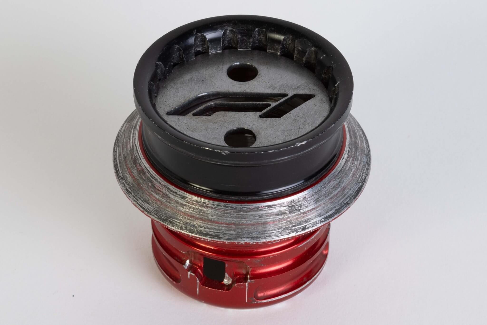 Red Formula 1 Front Wheel Nut Handmade Pen Holder - Authentic Recycled Race Car Part Decor - Ben's Auto Decor