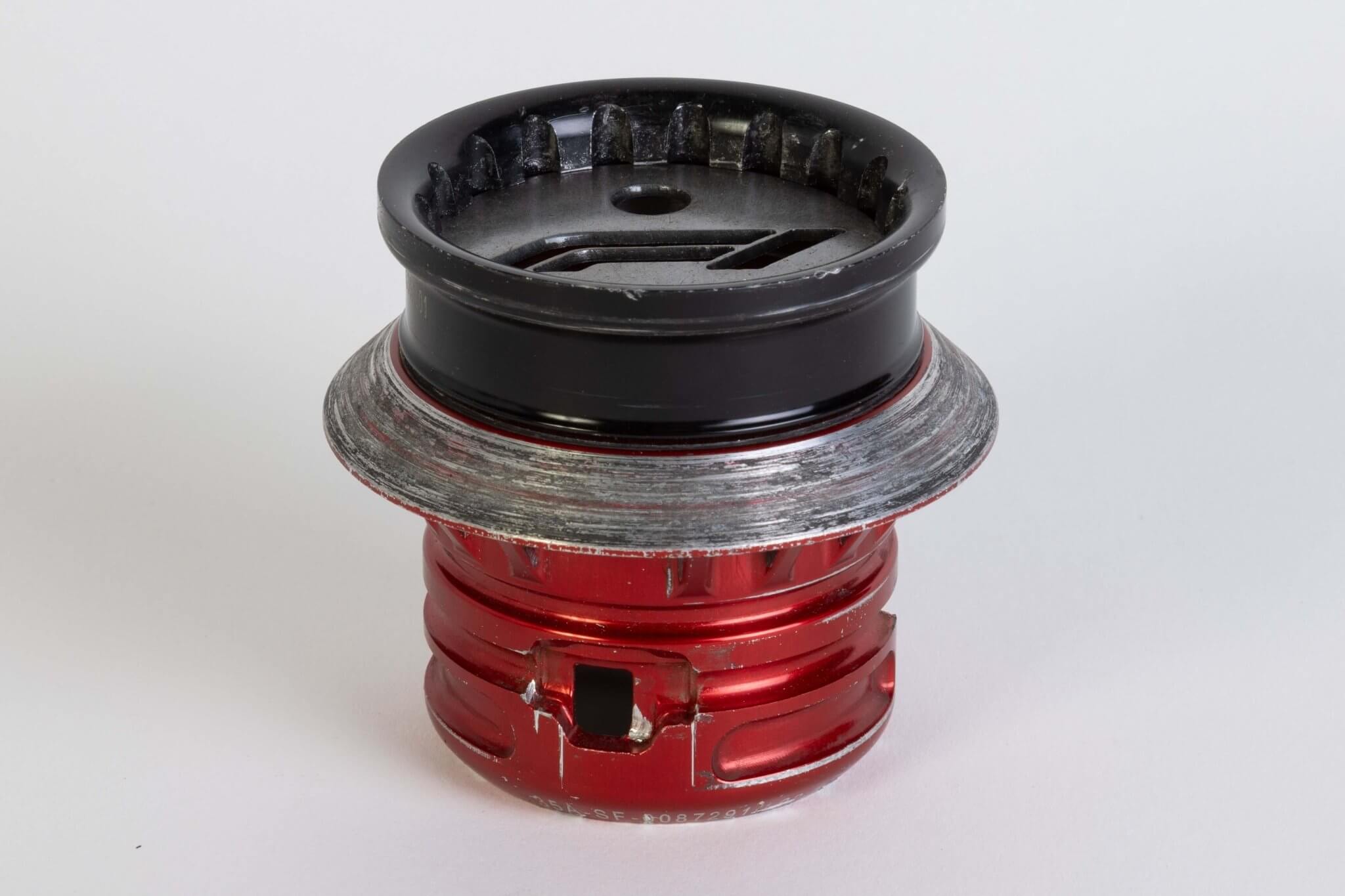 Red Formula 1 Front Wheel Nut Handmade Pen Holder - Authentic Recycled Race Car Part Decor - Ben's Auto Decor