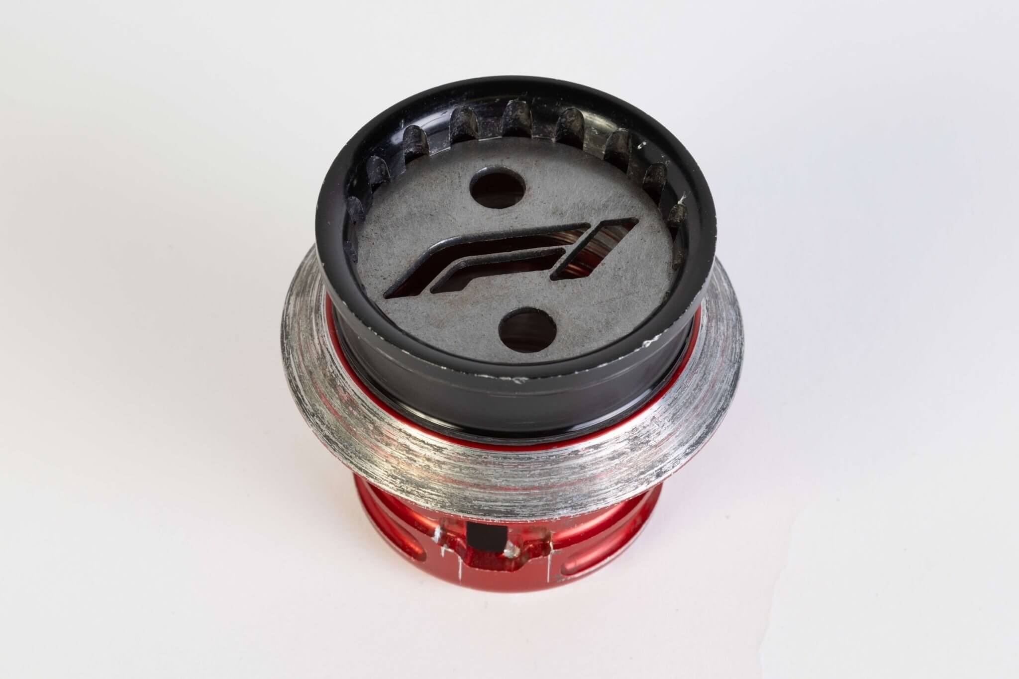 Red Formula 1 Front Wheel Nut Handmade Pen Holder - Authentic Recycled Race Car Part Decor - Ben's Auto Decor