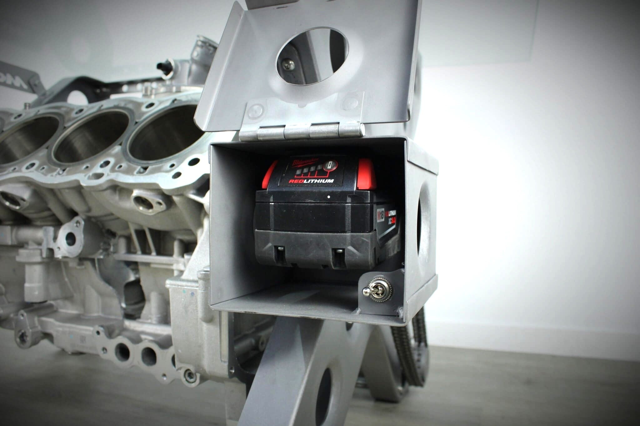 Rotating Engine Block Coffee Table - X Frame Customizable Man Cave Furniture - Ben's Auto Decor