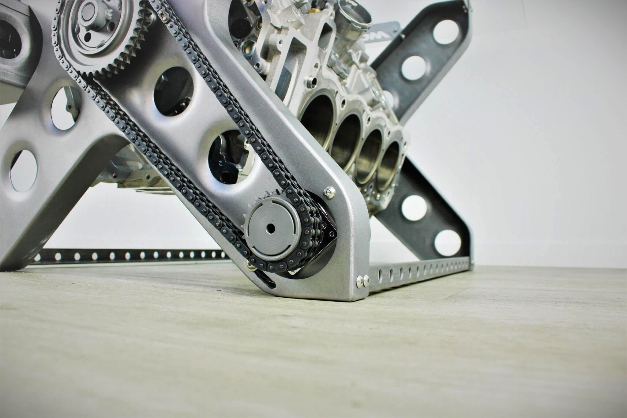 Rotating Engine Block Coffee Table - X Frame Customizable Man Cave Furniture - Ben's Auto Decor