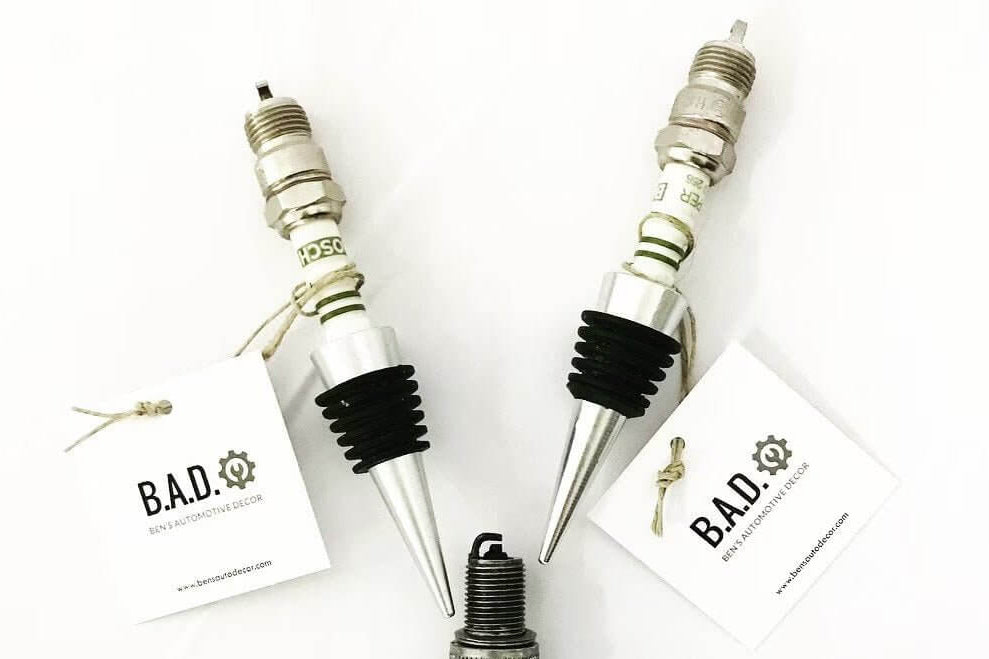 Spark Plug Bottle Stopper - Custom Wine Stoppers, Gift for Auto Enthusiasts, Unique Barware - Ben's Auto Decor