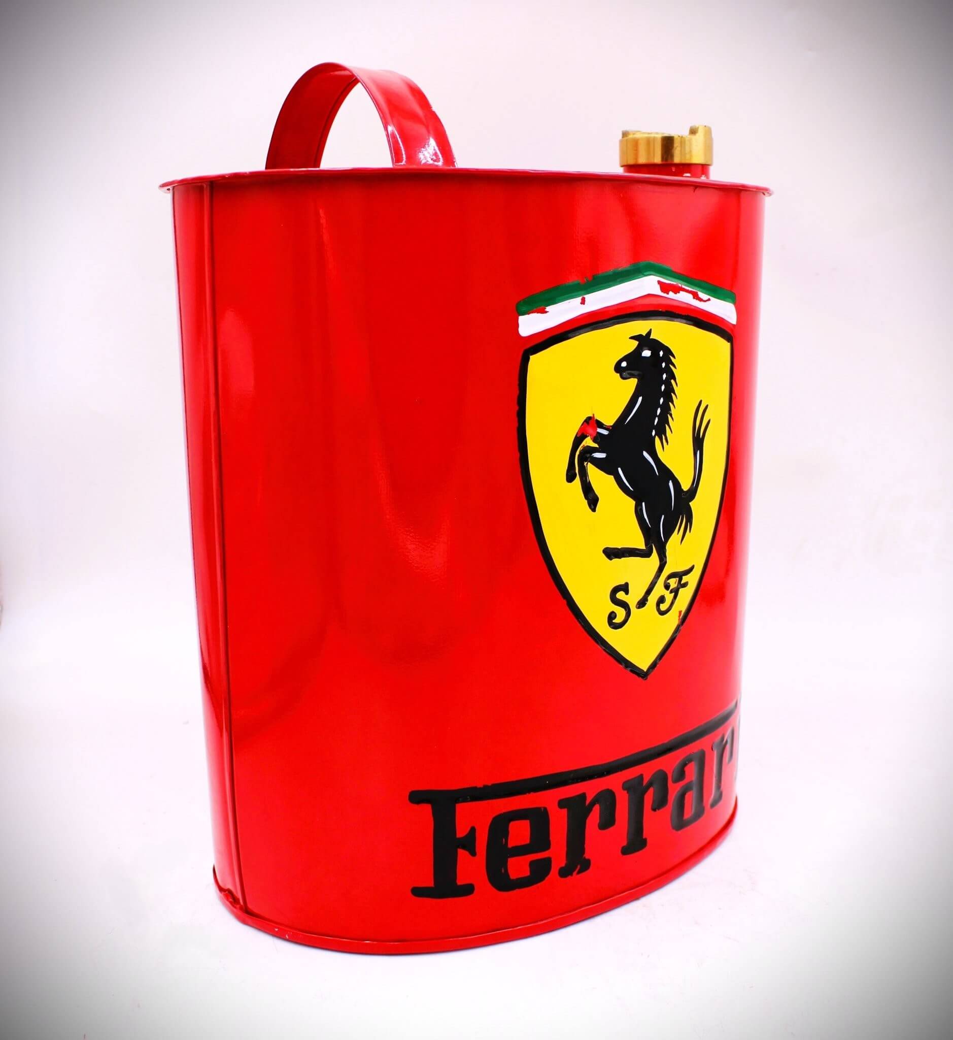 Vintage - Style Ferrari Oval Fuel Can – Hand - Painted & Limited Edition - Ben's Auto Decor