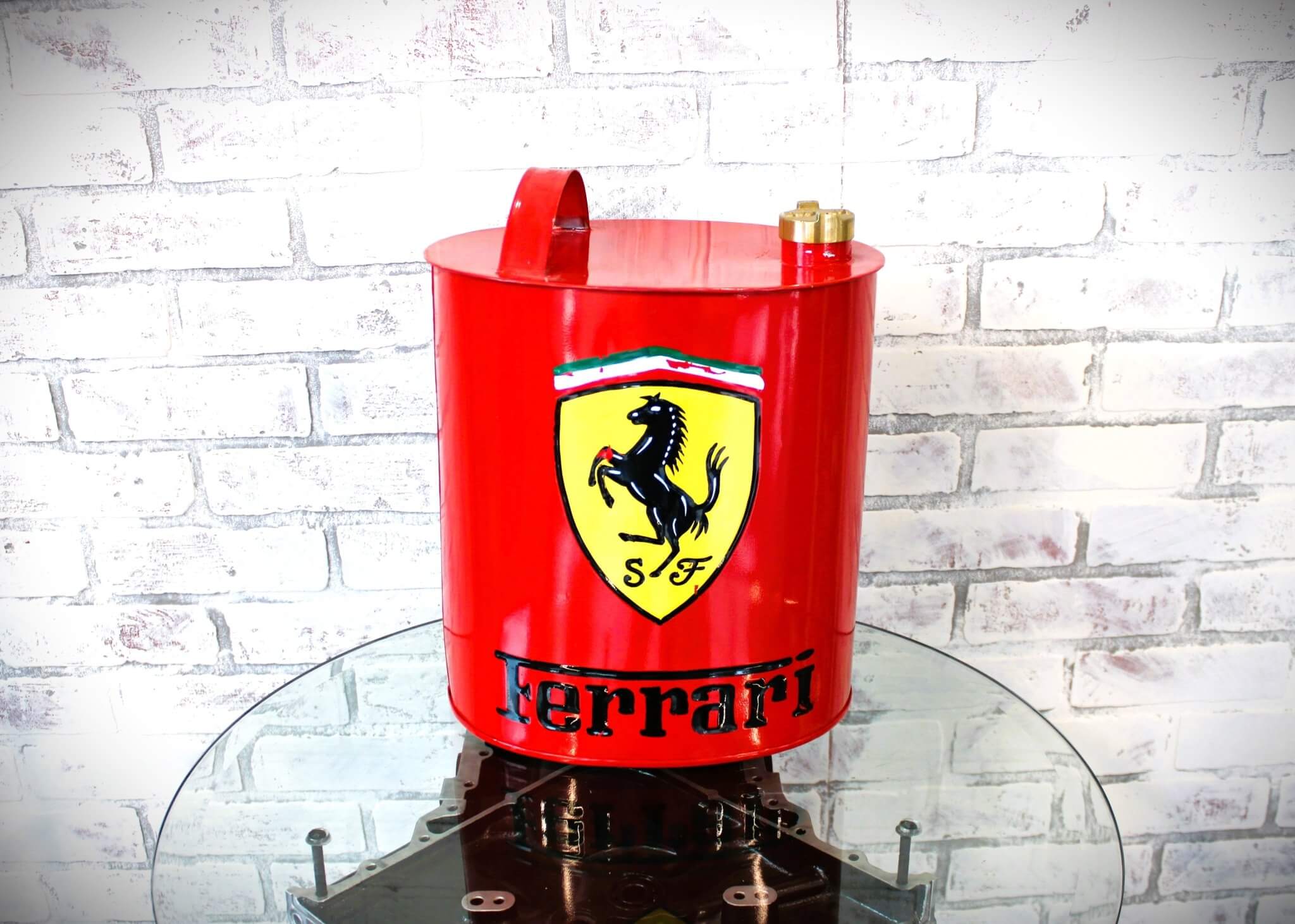 Vintage - Style Ferrari Oval Fuel Can – Hand - Painted & Limited Edition - Ben's Auto Decor