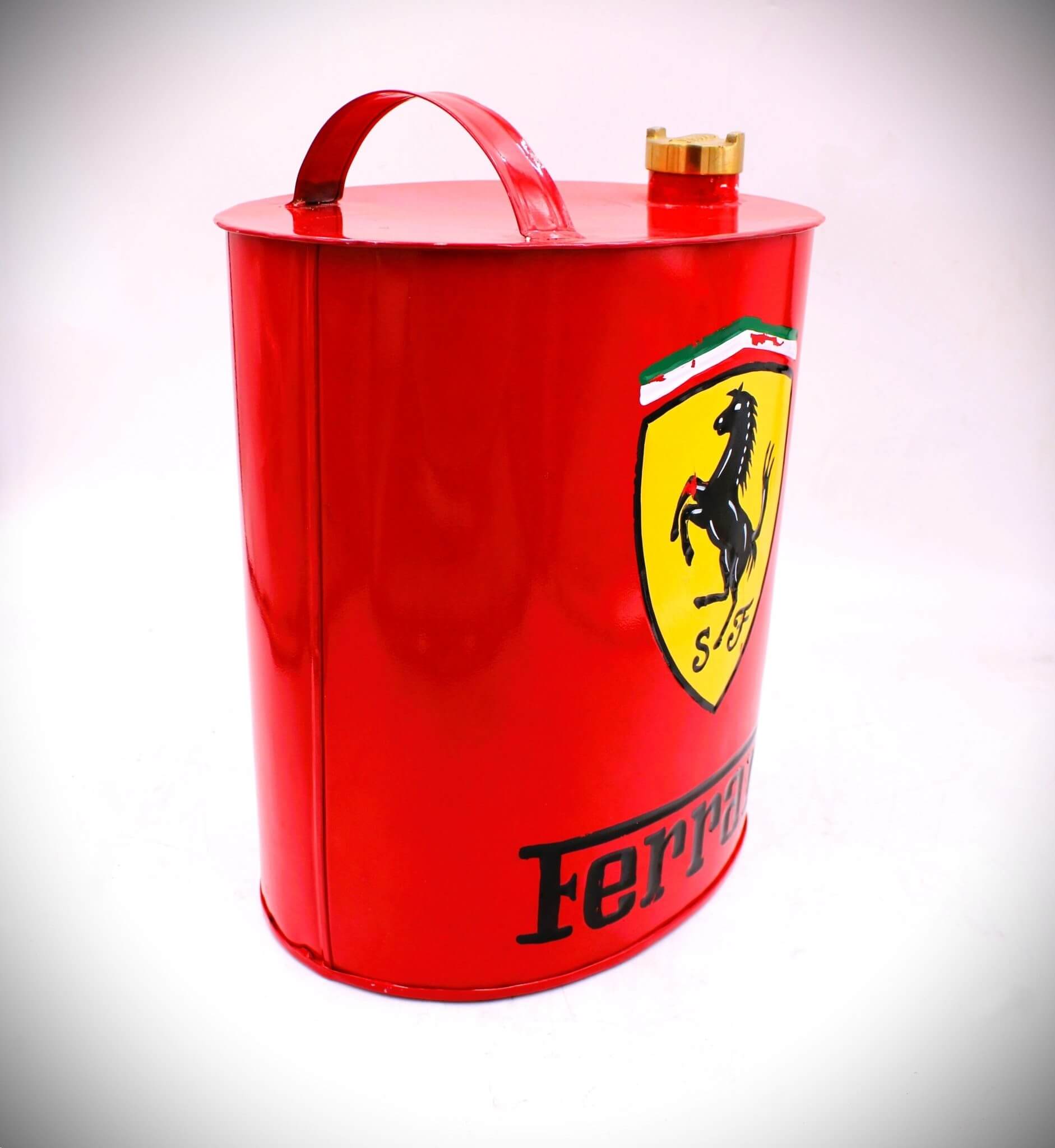 Vintage - Style Ferrari Oval Fuel Can – Hand - Painted & Limited Edition - Ben's Auto Decor