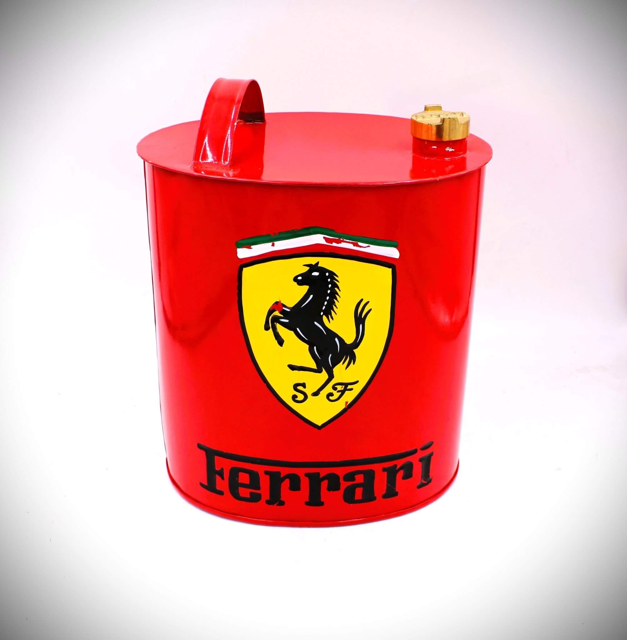 Vintage - Style Ferrari Oval Fuel Can – Hand - Painted & Limited Edition - Ben's Auto Decor