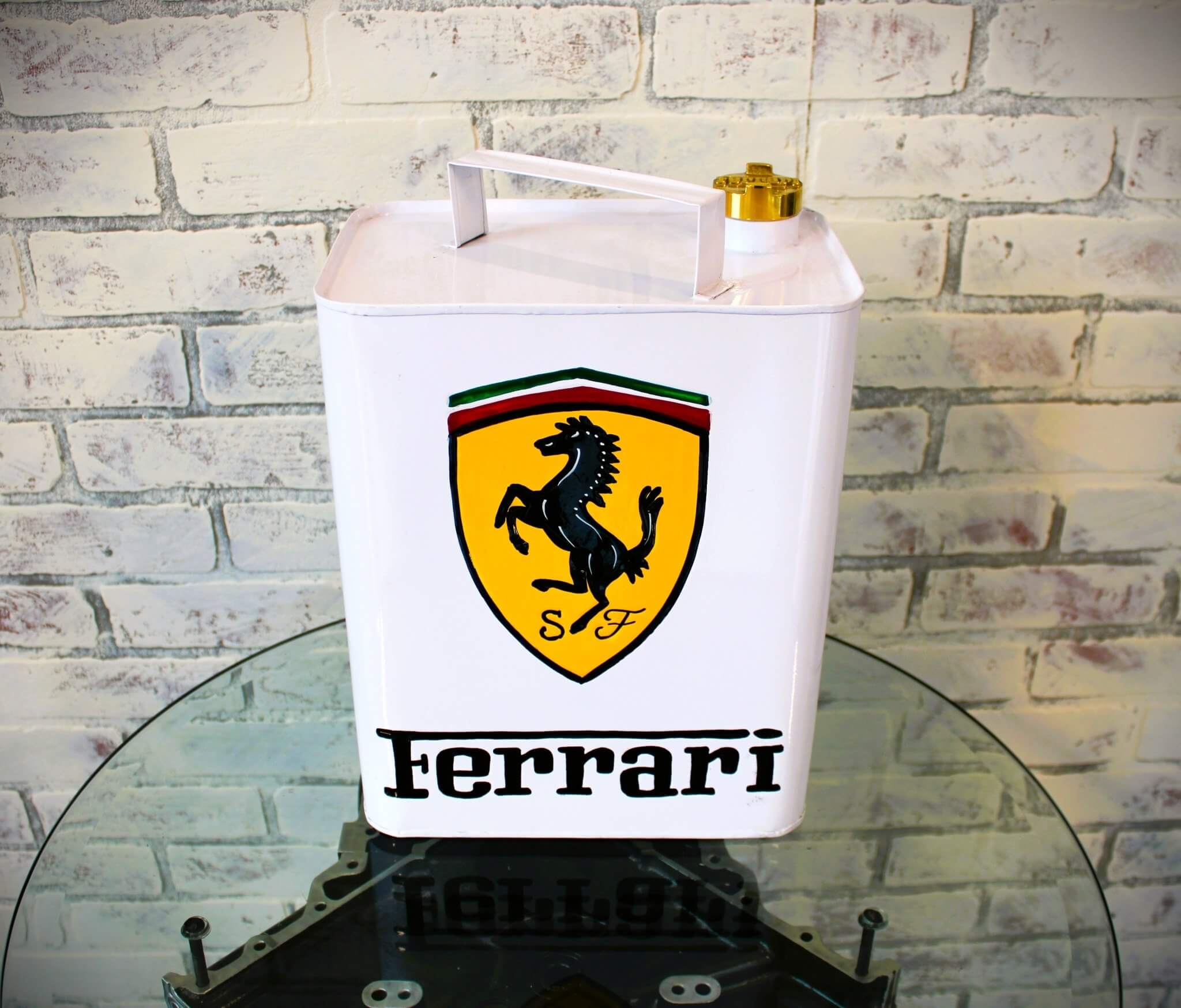 Vintage - Style Ferrari Rectangular Fuel Can – Hand - Painted & Limited Edition - Ben's Auto Decor