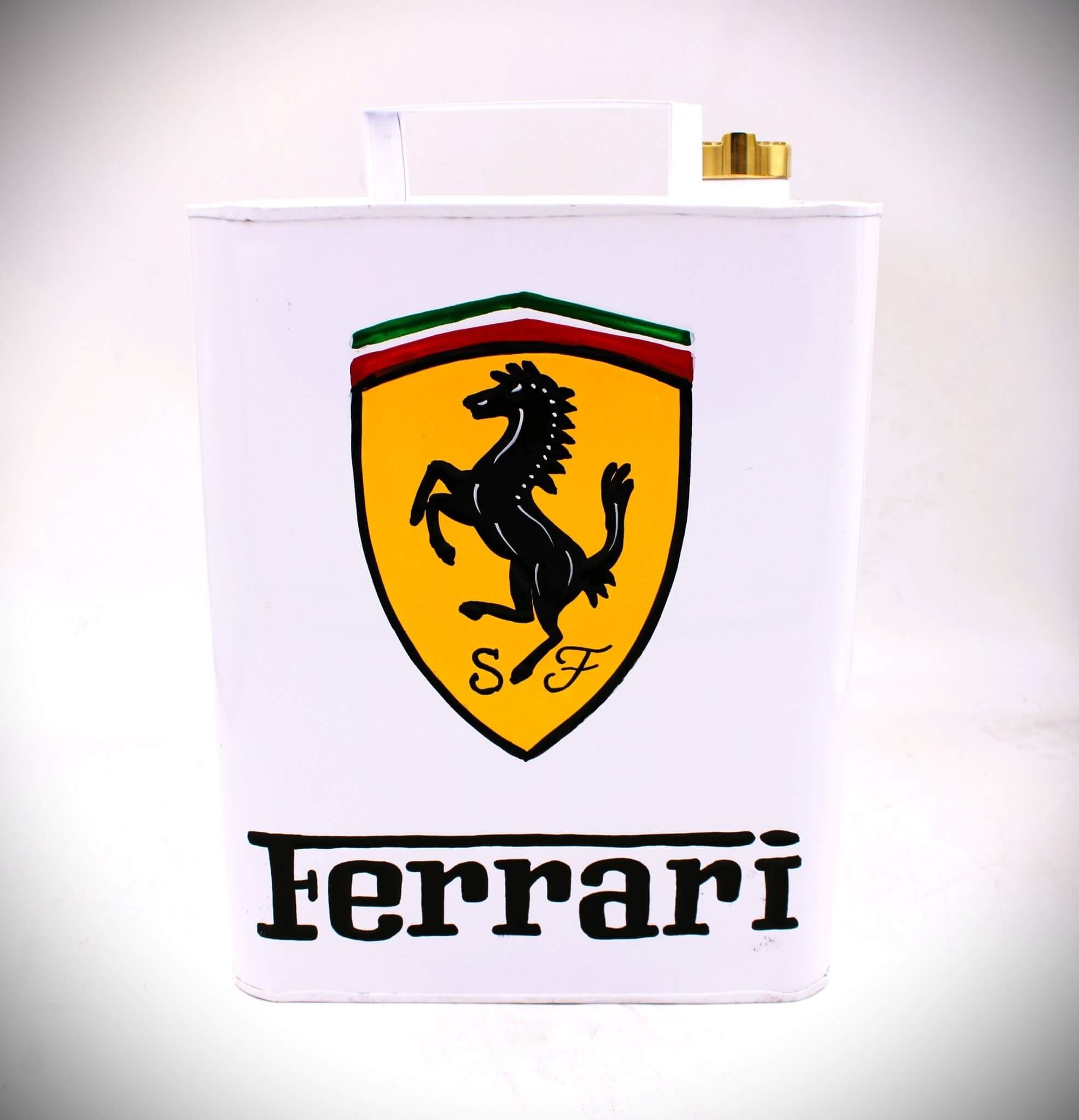 Vintage - Style Ferrari Rectangular Fuel Can – Hand - Painted & Limited Edition - Ben's Auto Decor